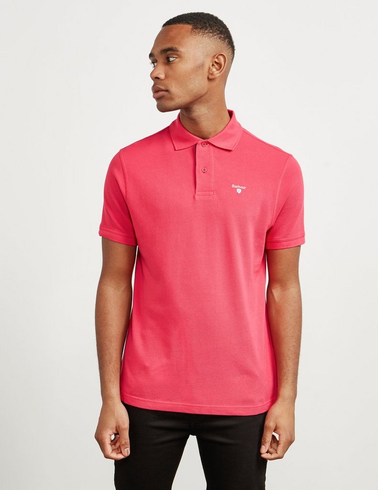 Barbour Tartan Placket Short Sleeve Polo Shirt Tessuti