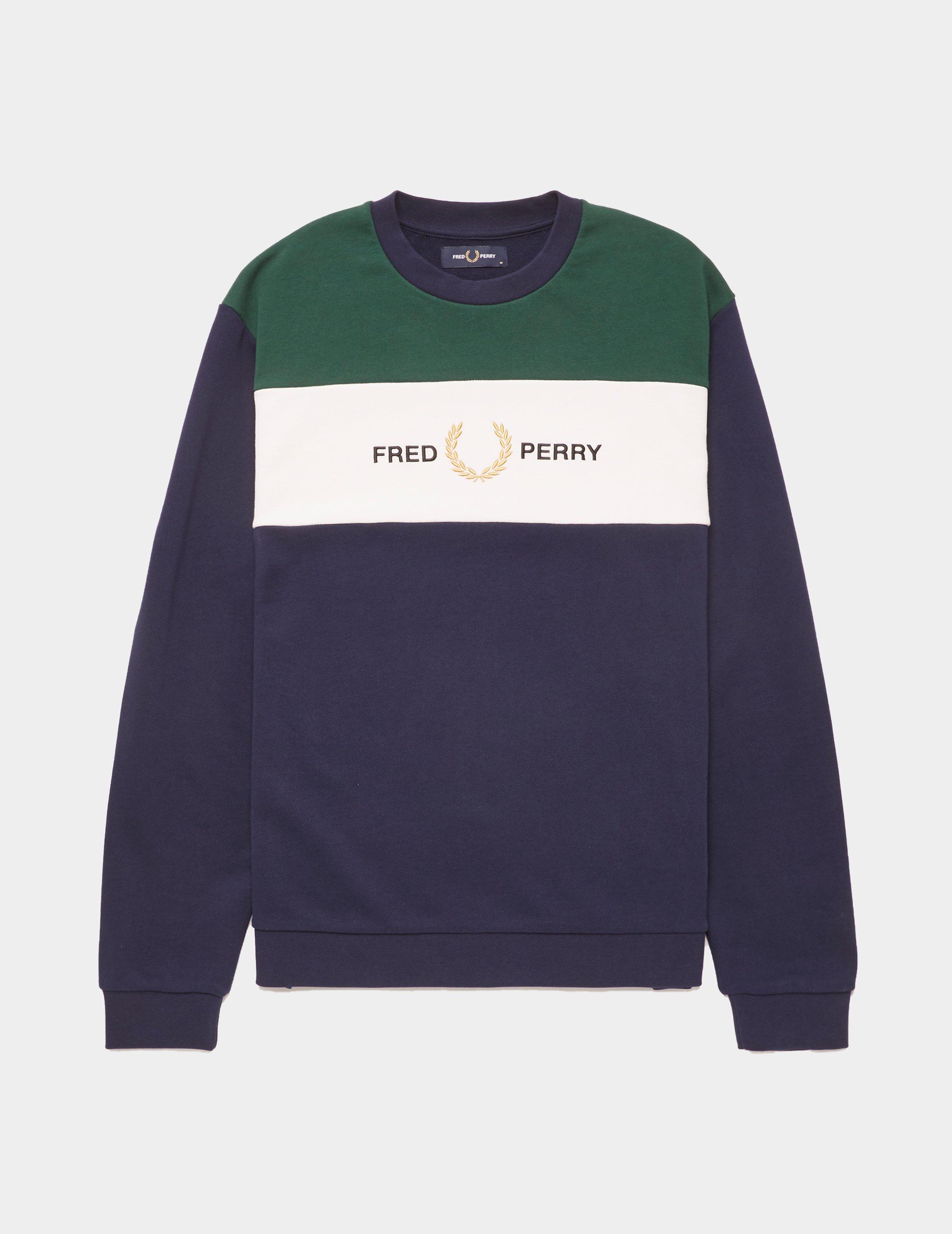 fred perry embroidered panel sweatshirt