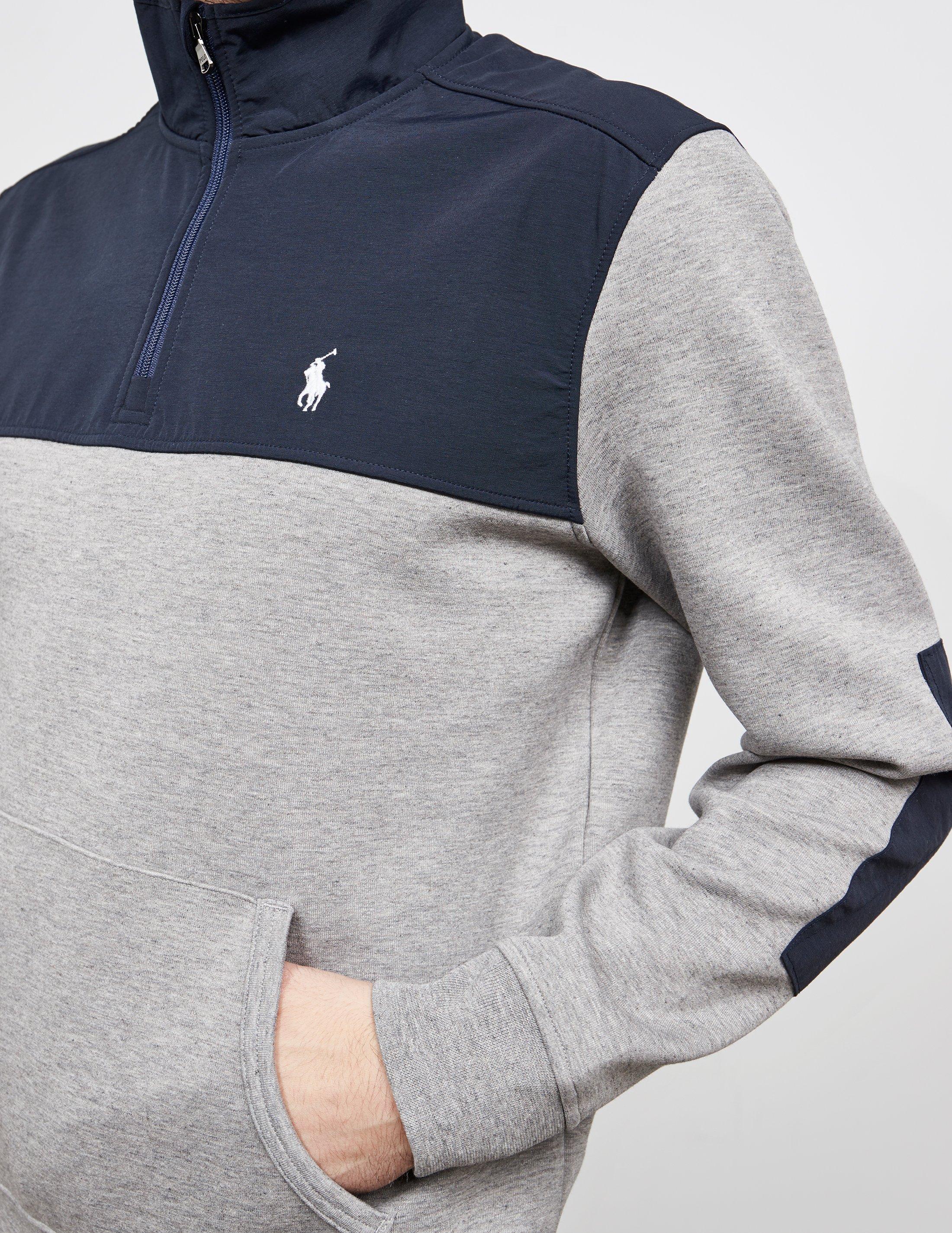 ralph lauren half zip sweatshirt grey