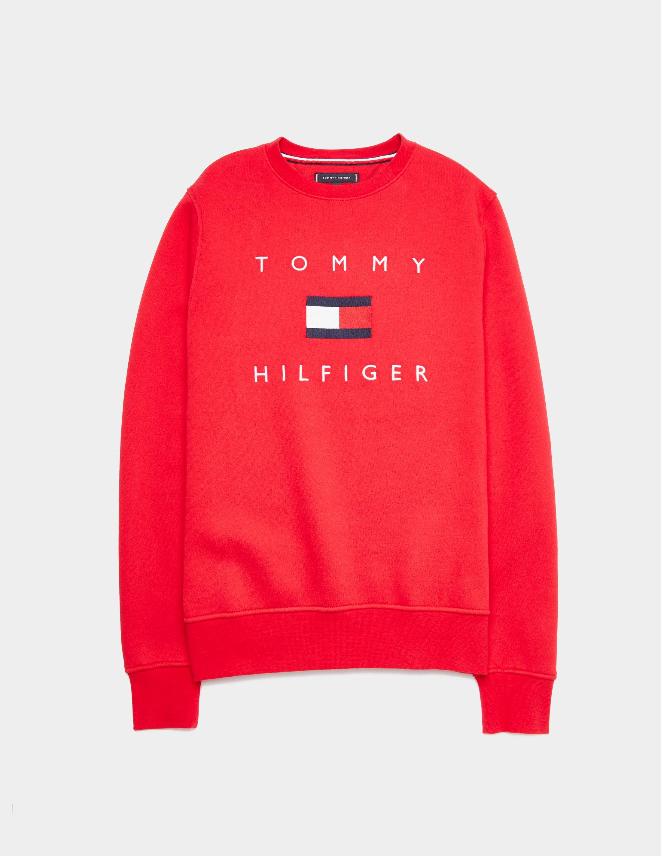 tommy hilfiger red crew neck