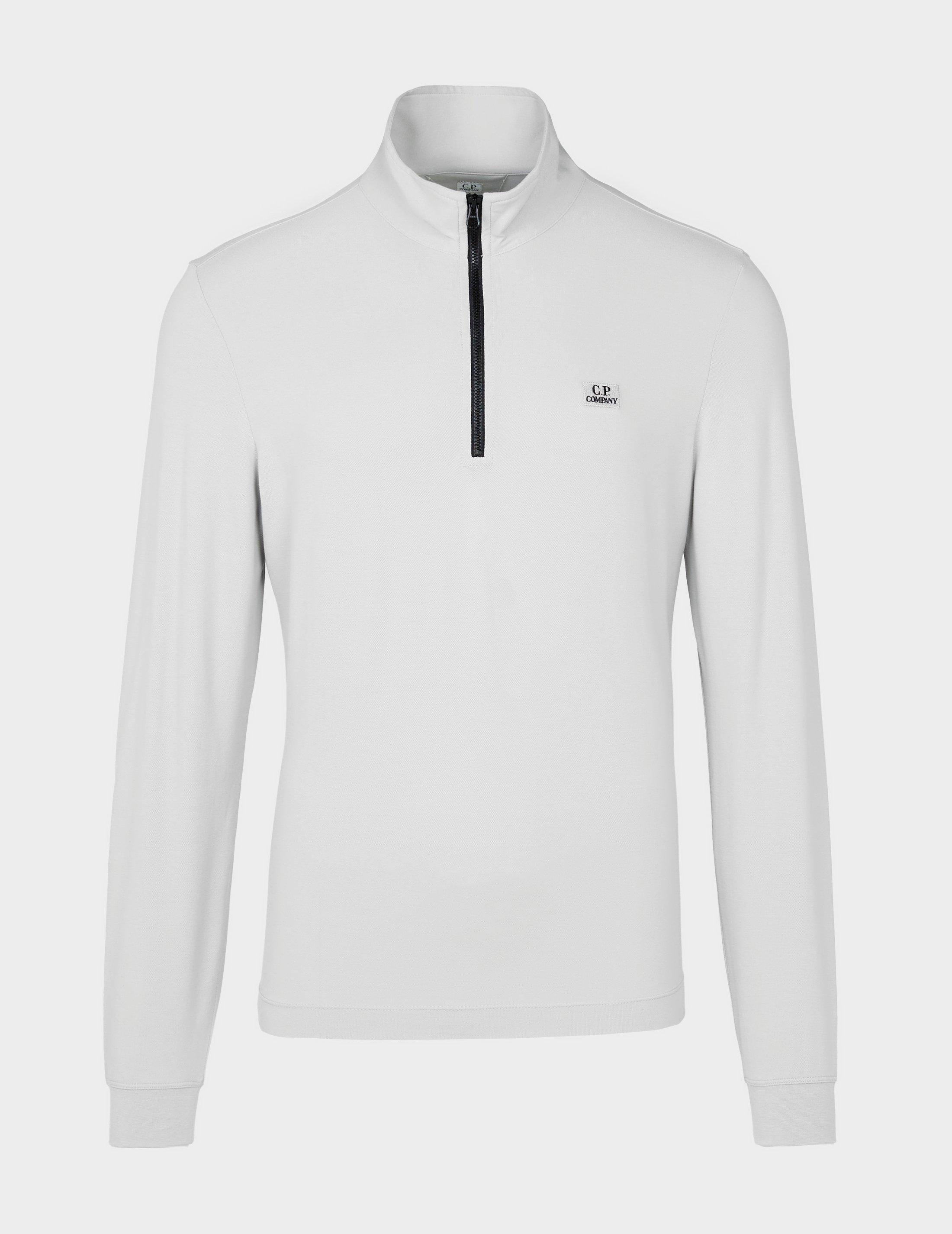 cp company funnel neck polo sweatshirt