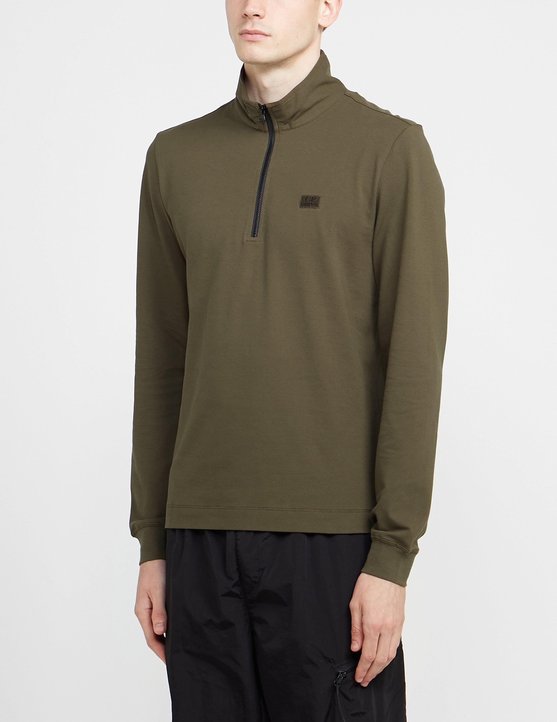 cp company funnel neck polo sweatshirt