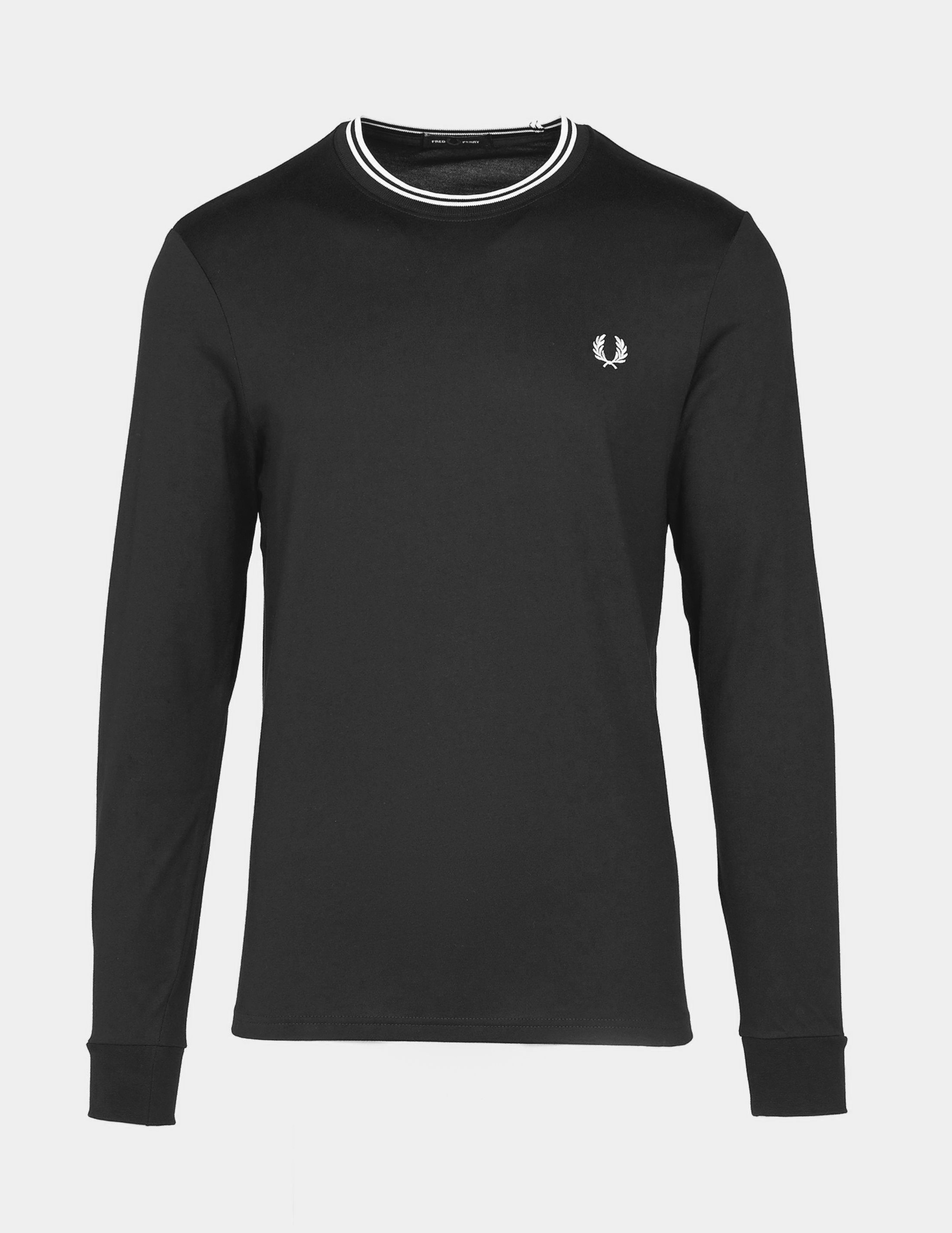 Black Fred Perry Twin Tipped Long Sleeve T-Shirt | Tessuti