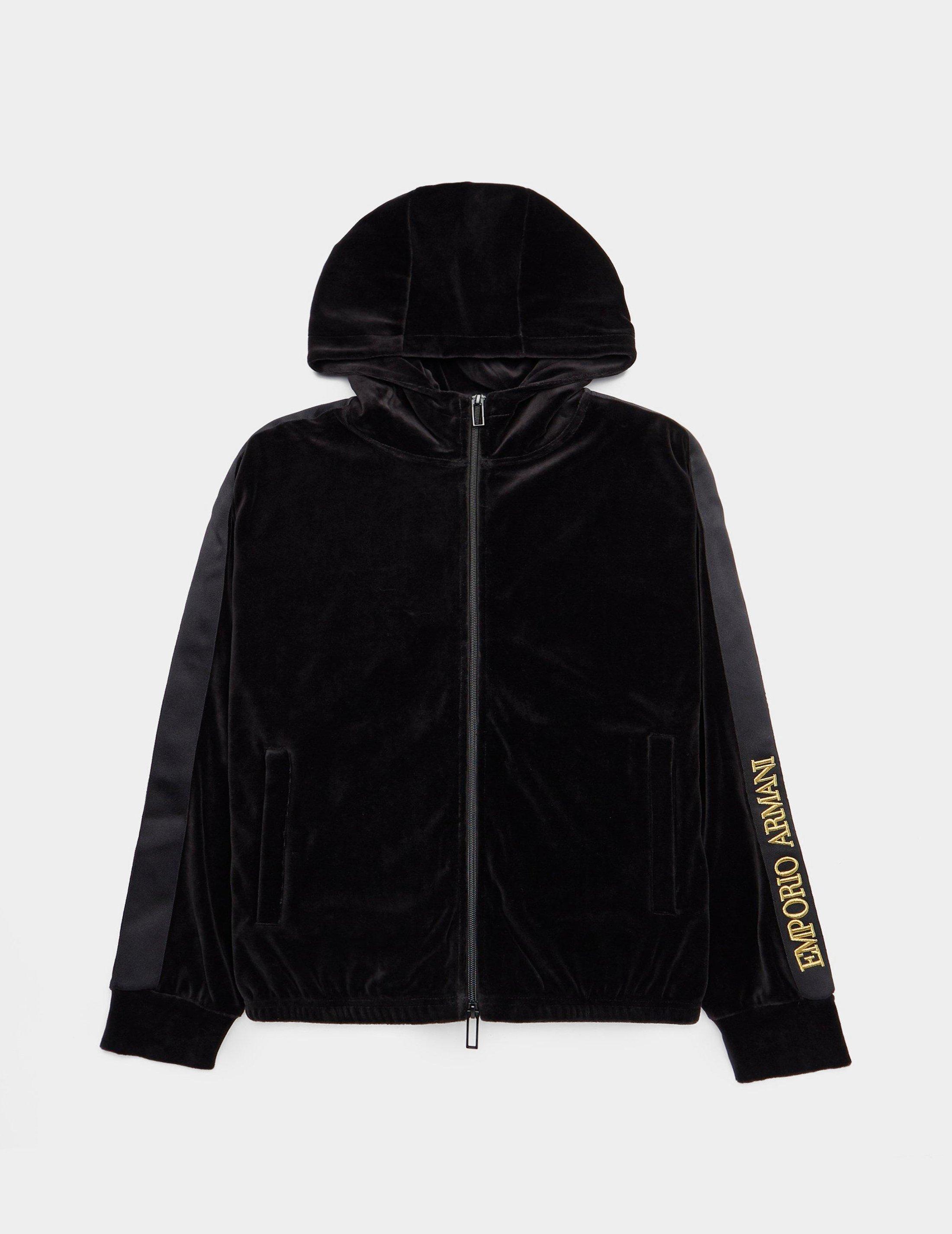 armani velour hoodie