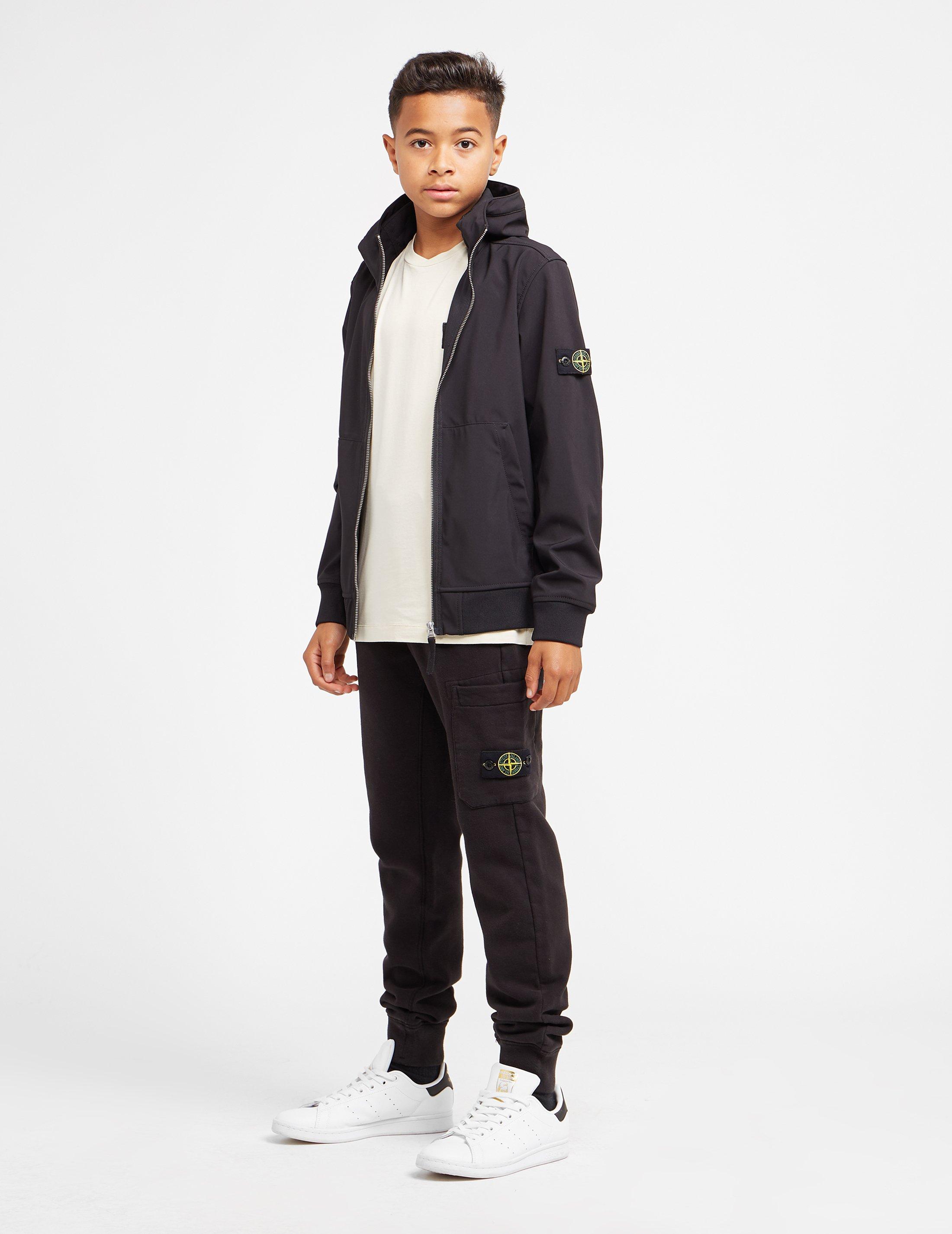 stone island junior black joggers