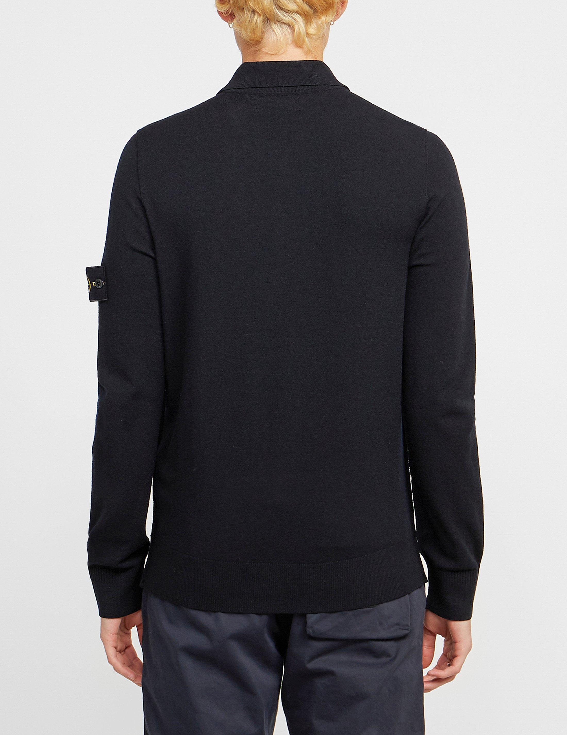 stone island black long sleeve polo shirt