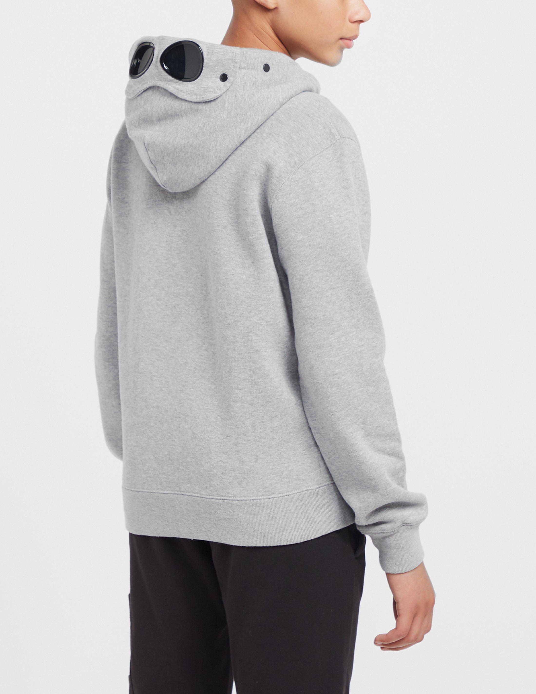 grey cp company goggle hoodie