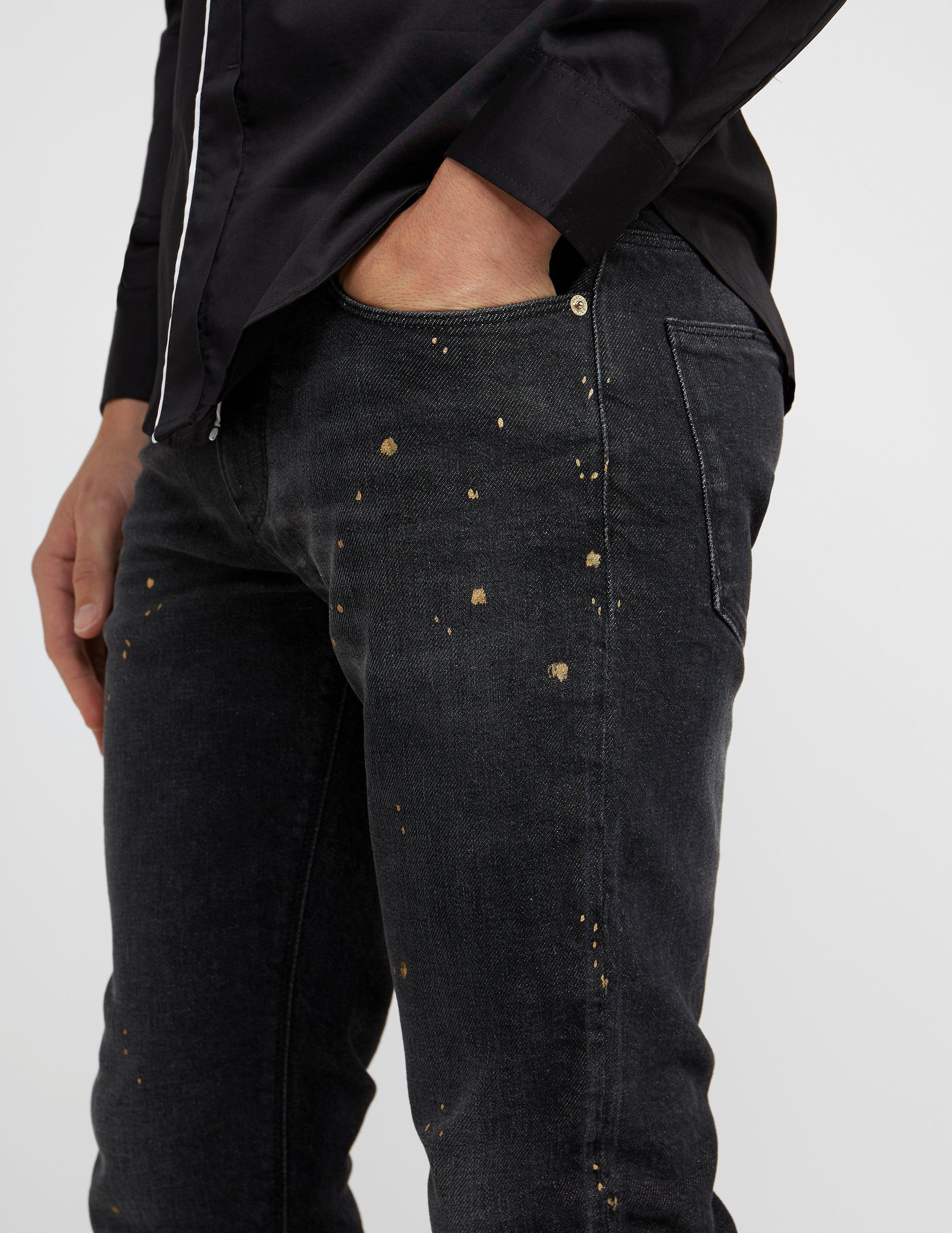 armani paint splatter jeans