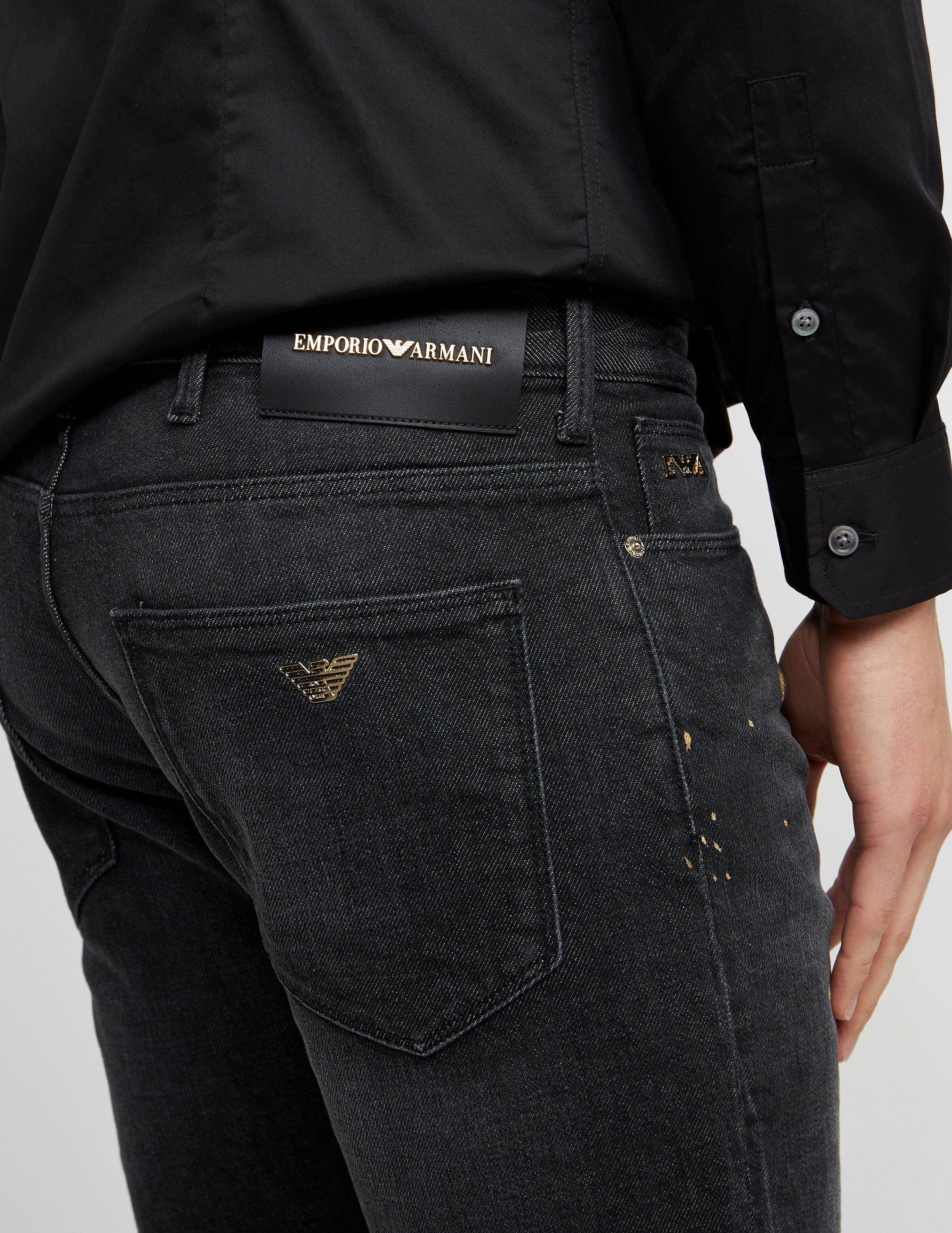 armani paint splatter jeans