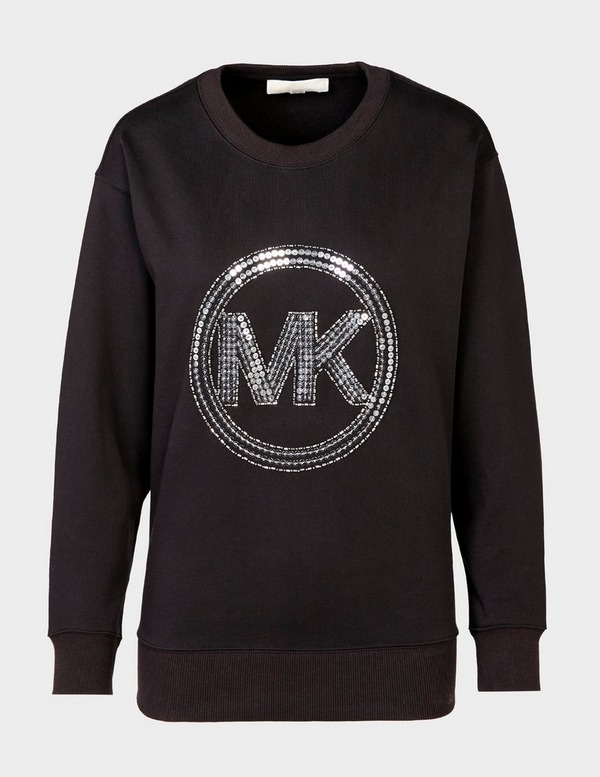 Black Michael Kors Sequin Logo Sweatshirt | Tessuti