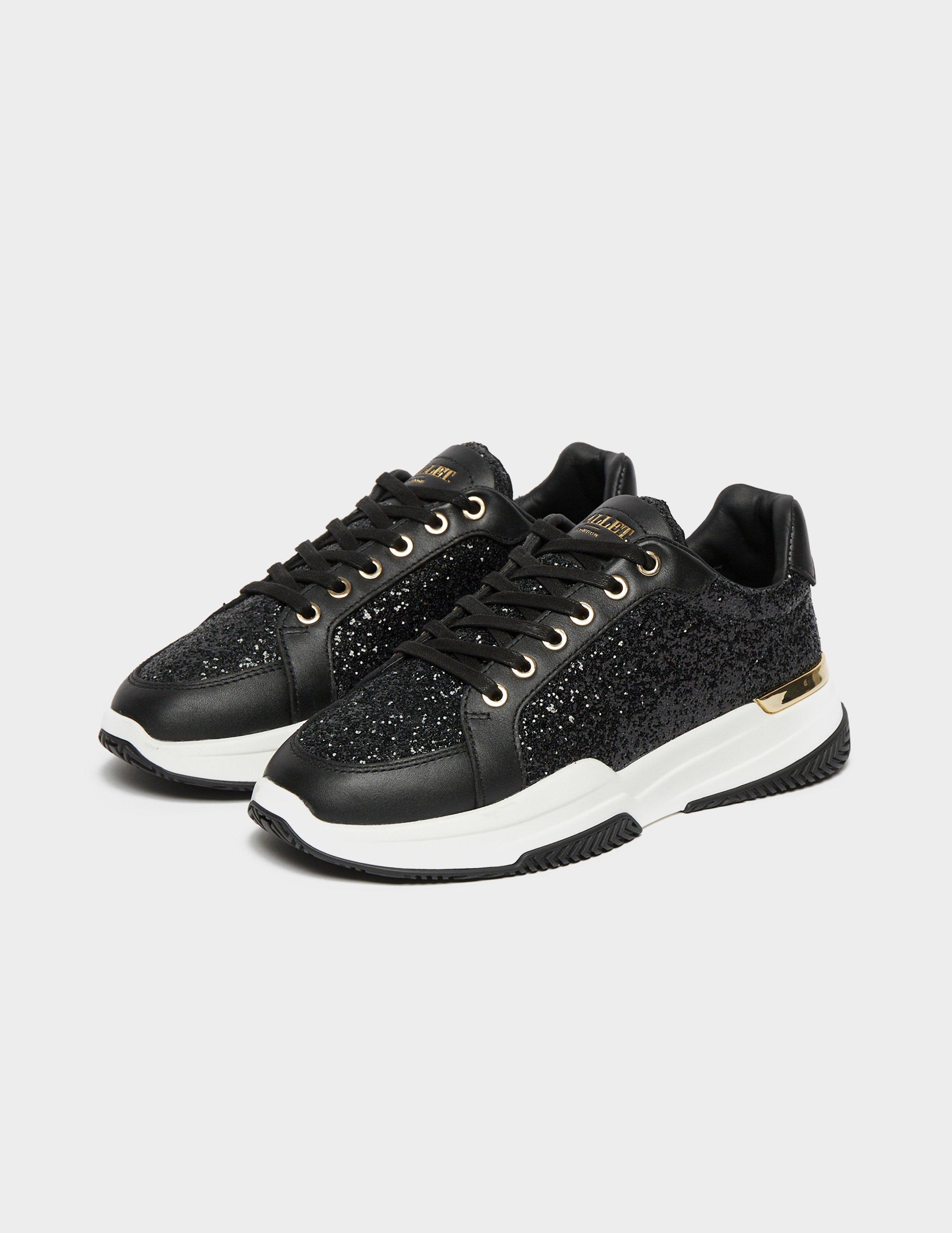mallet black glitter trainers