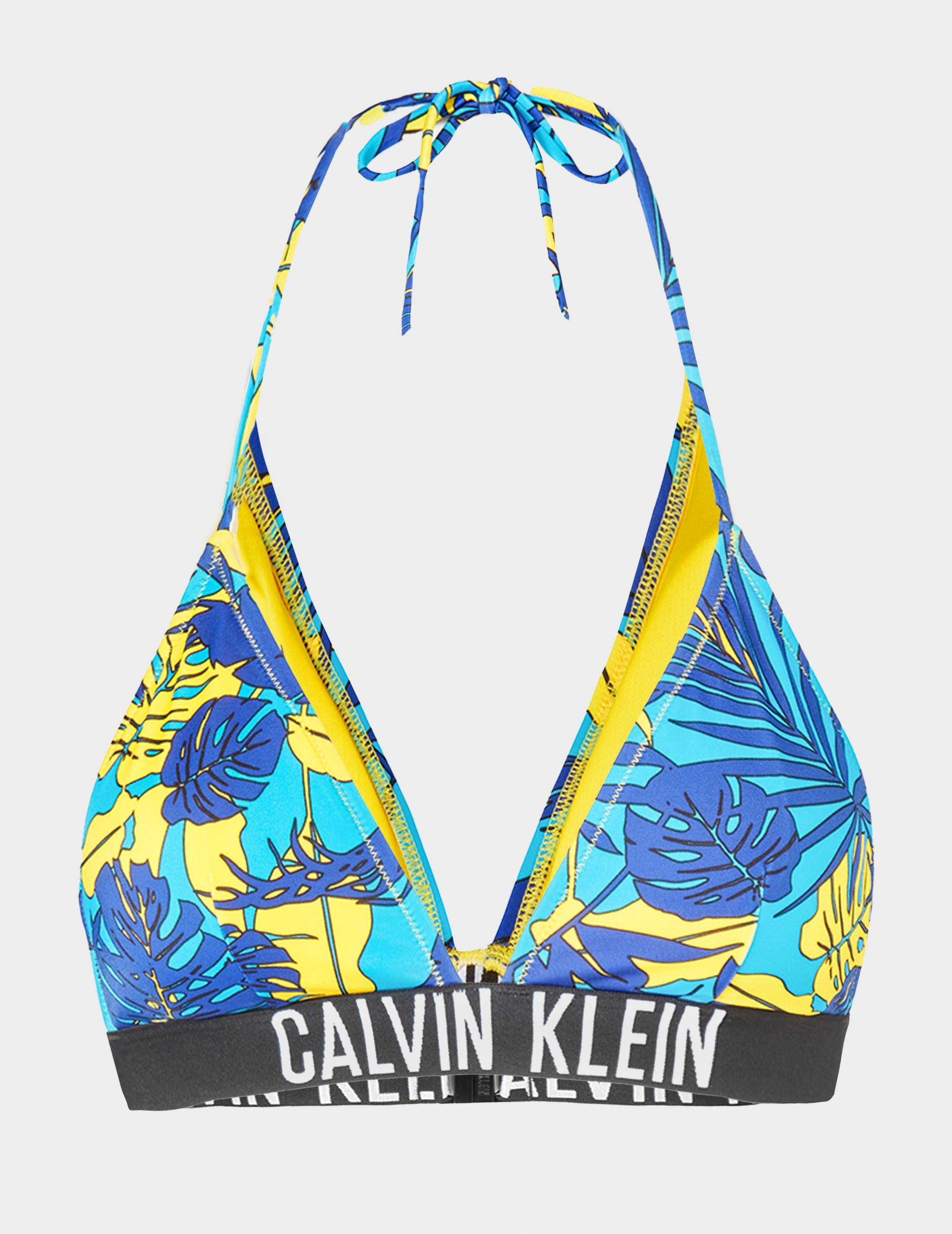 Blue Calvin Klein Swim Tropical Triangle Bikini Top | Tessuti