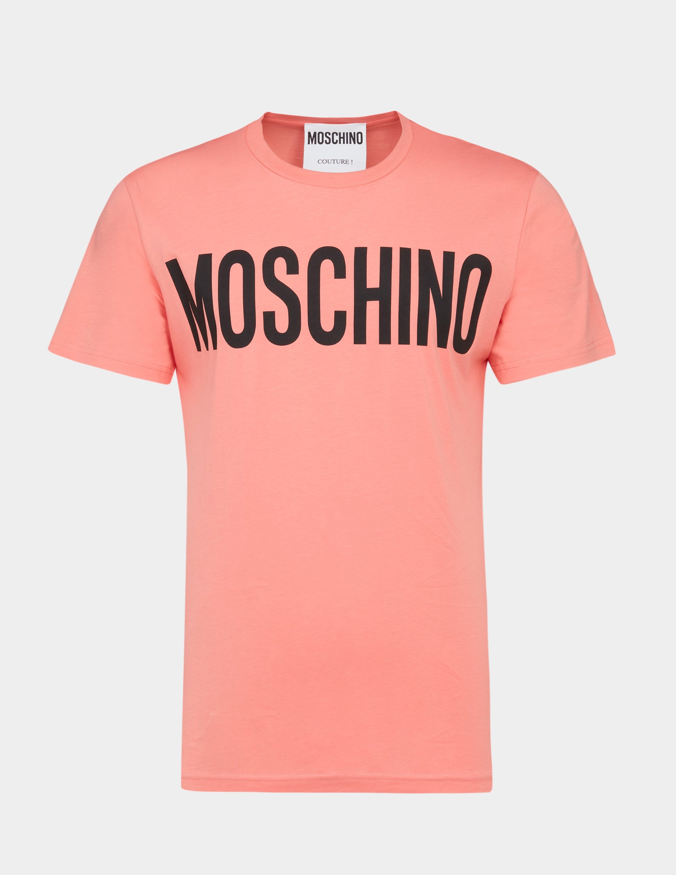 Pink Moschino Logo Short Sleeve TShirt Tessuti
