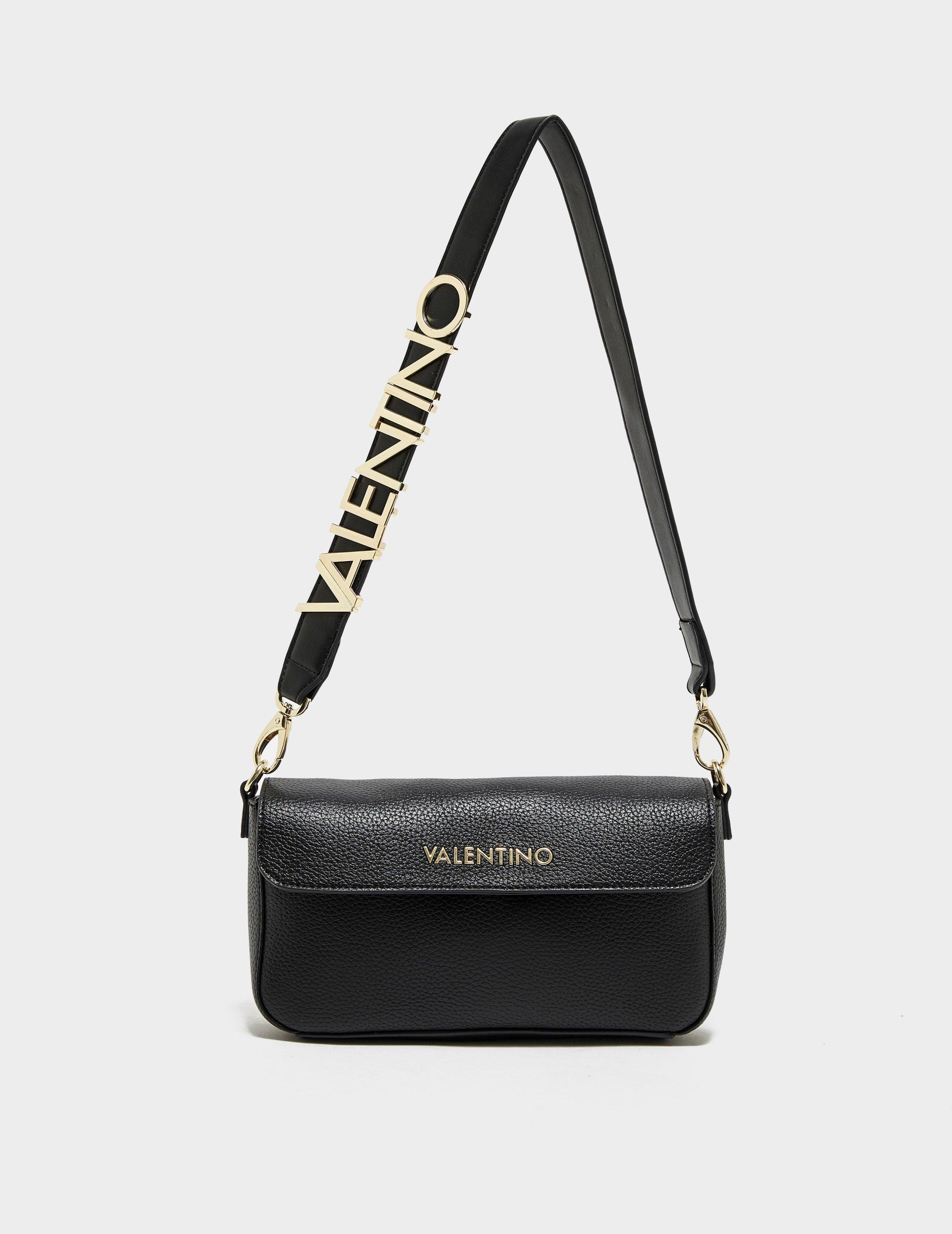 Valentino Bags Alexia shoulder bag with gold lettering in black