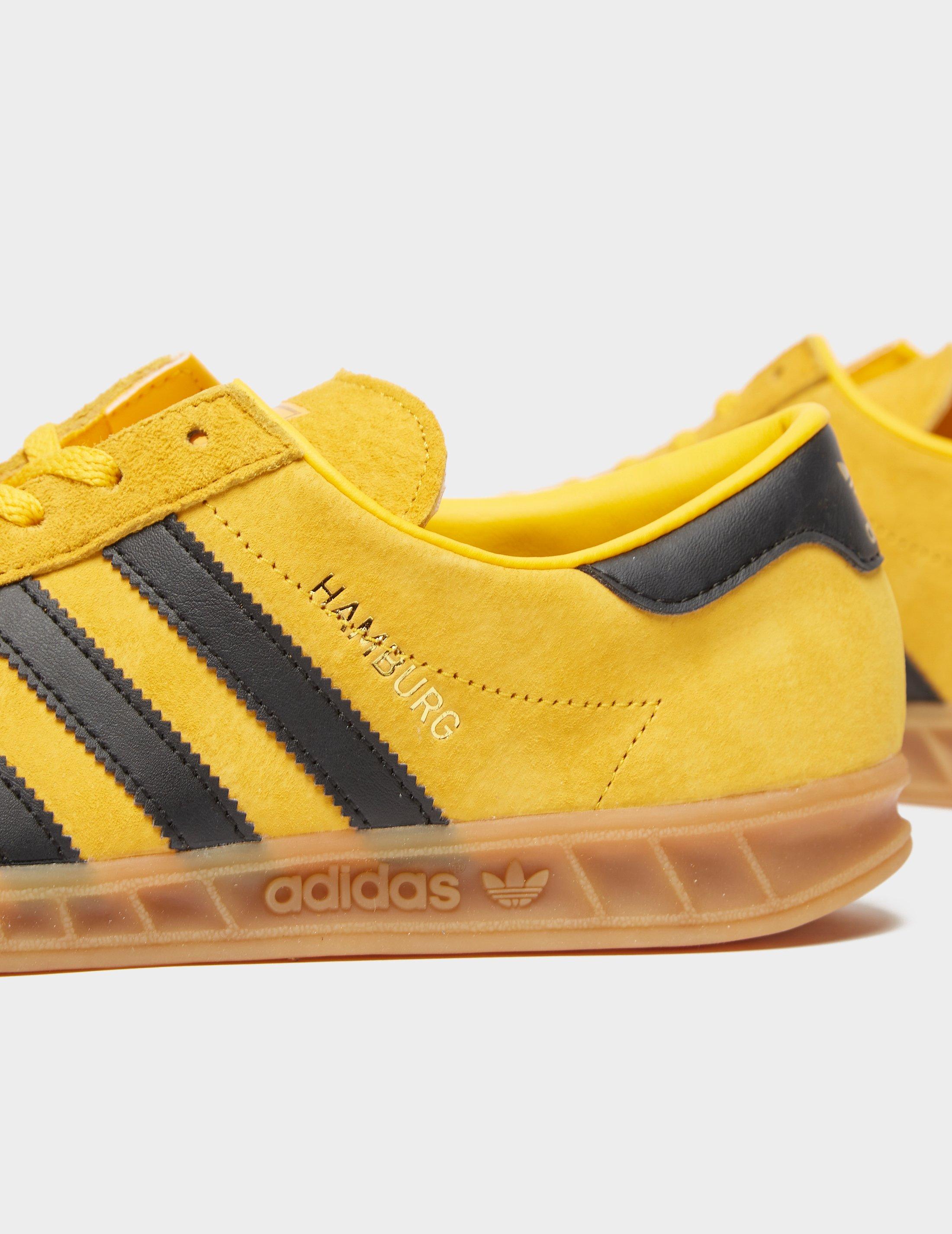 adidas hamburg trainers black and yellow