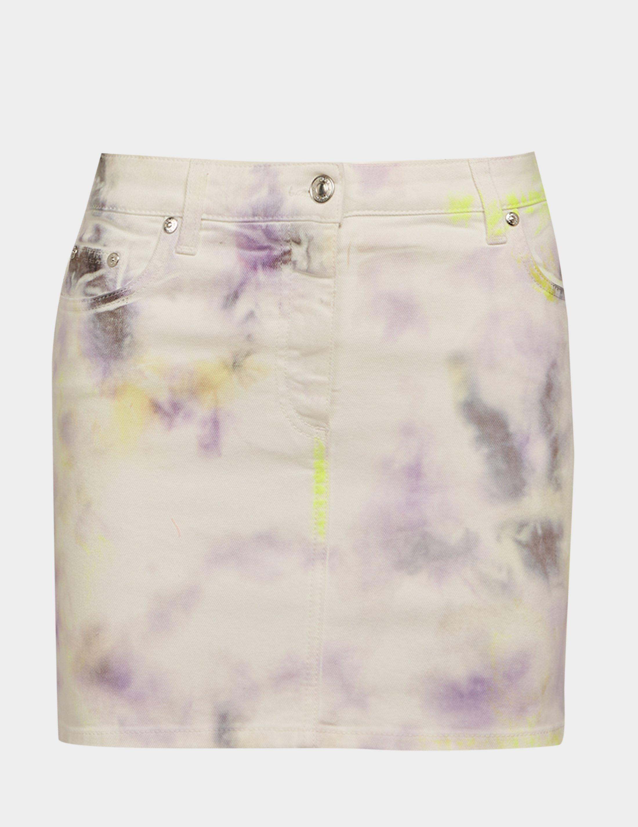 tie dye denim skirt