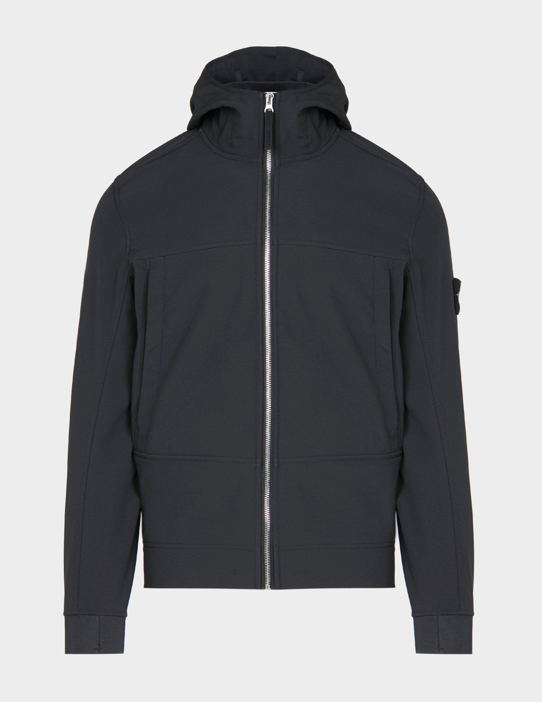 stone island soft shell hooded jacket