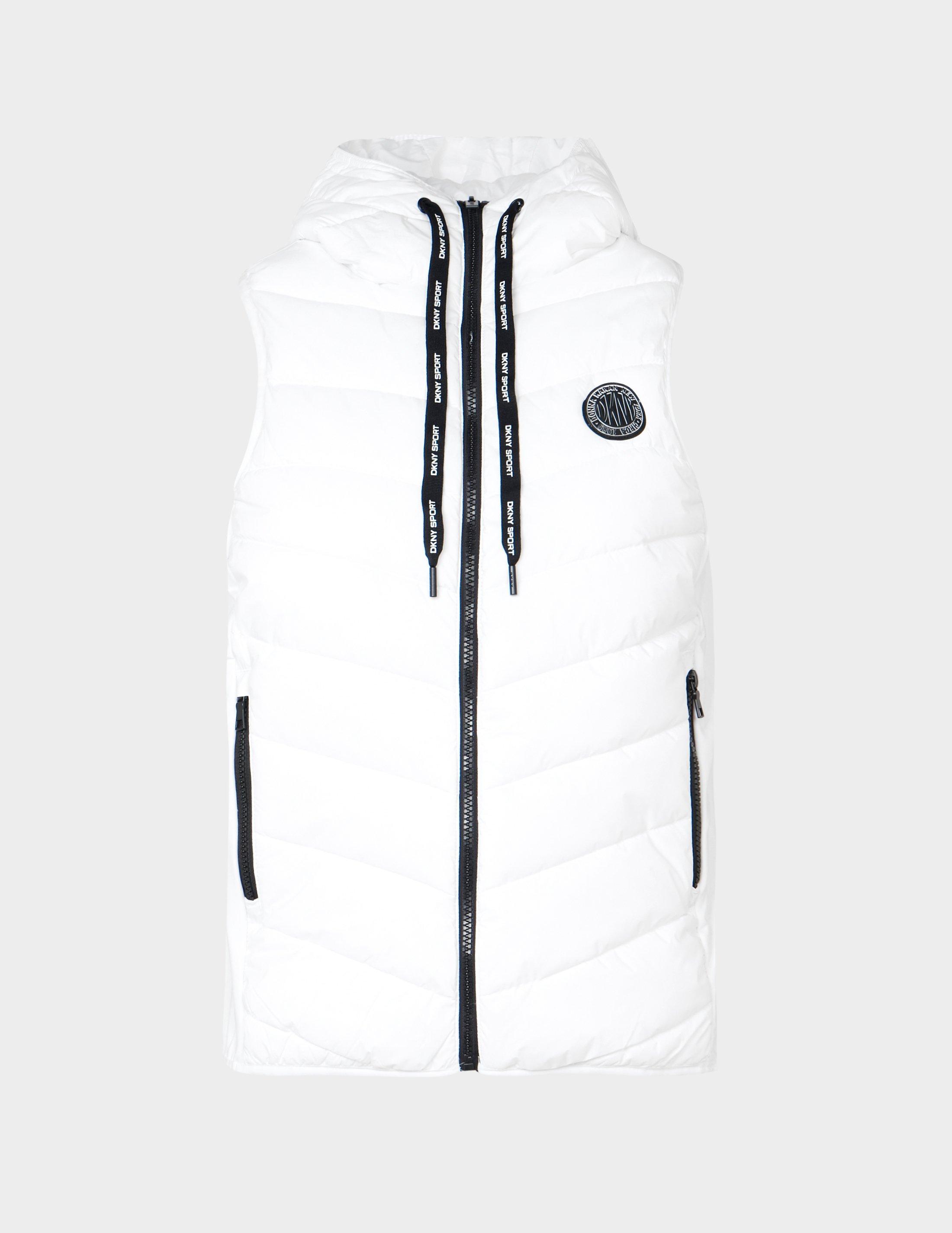 white puffer gilet