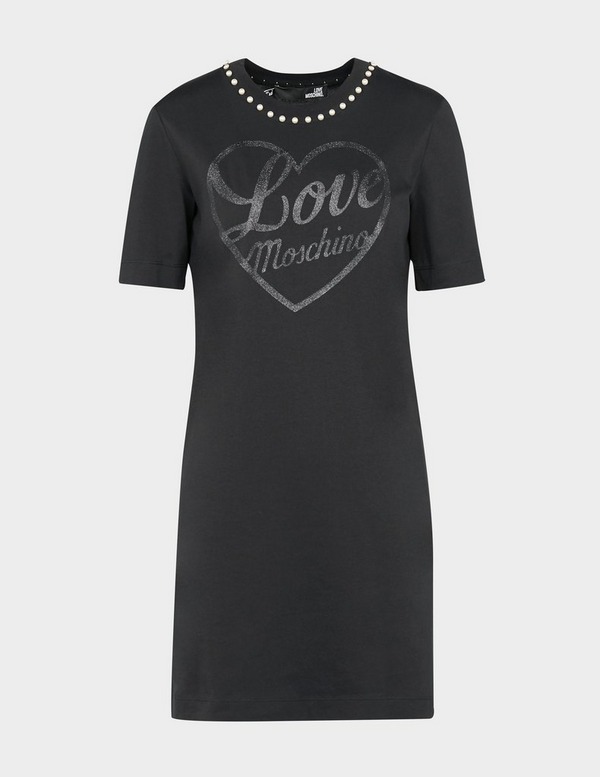 Love Moschino Pearl Glitter T-Shirt Dress