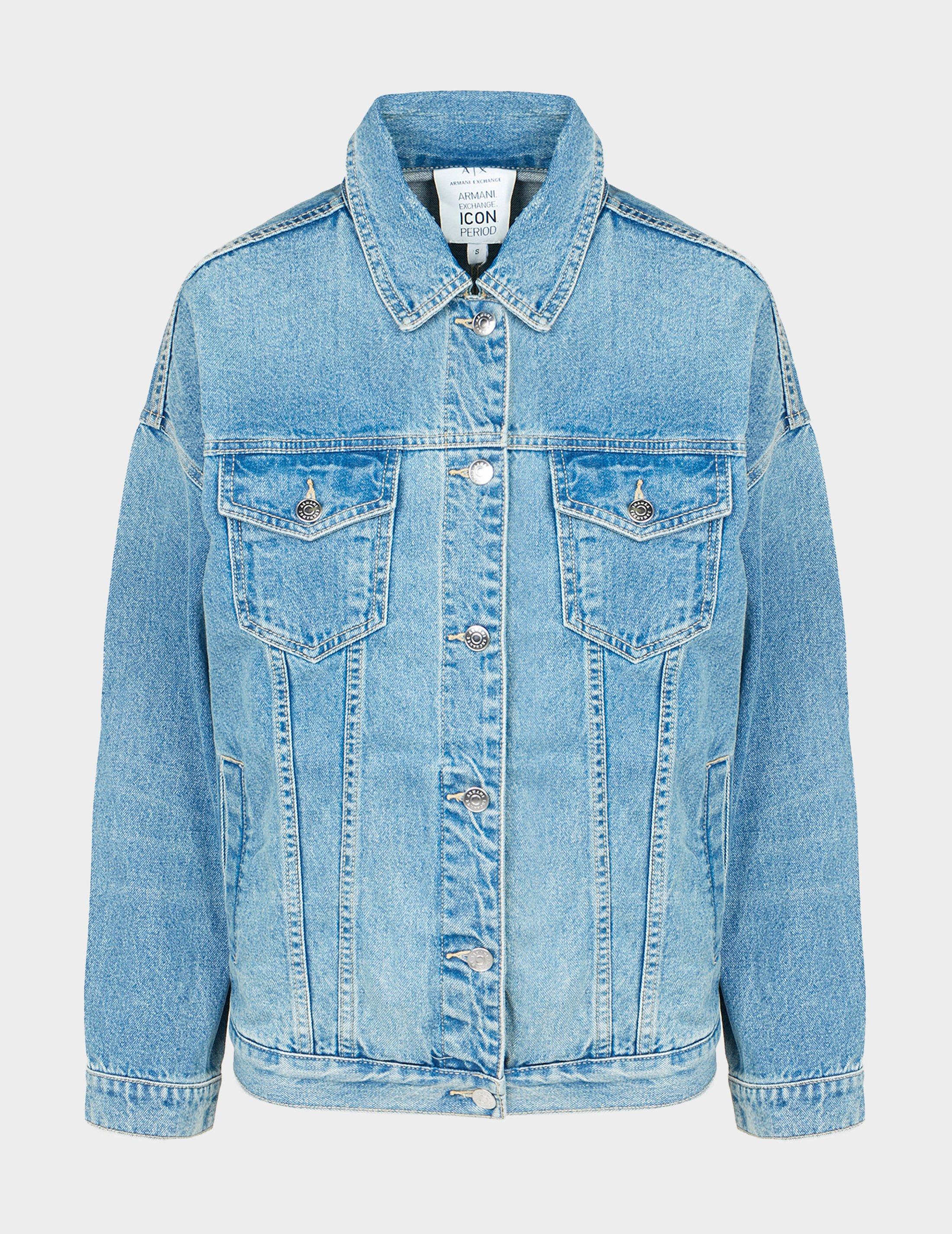 armani exchange denim blazer