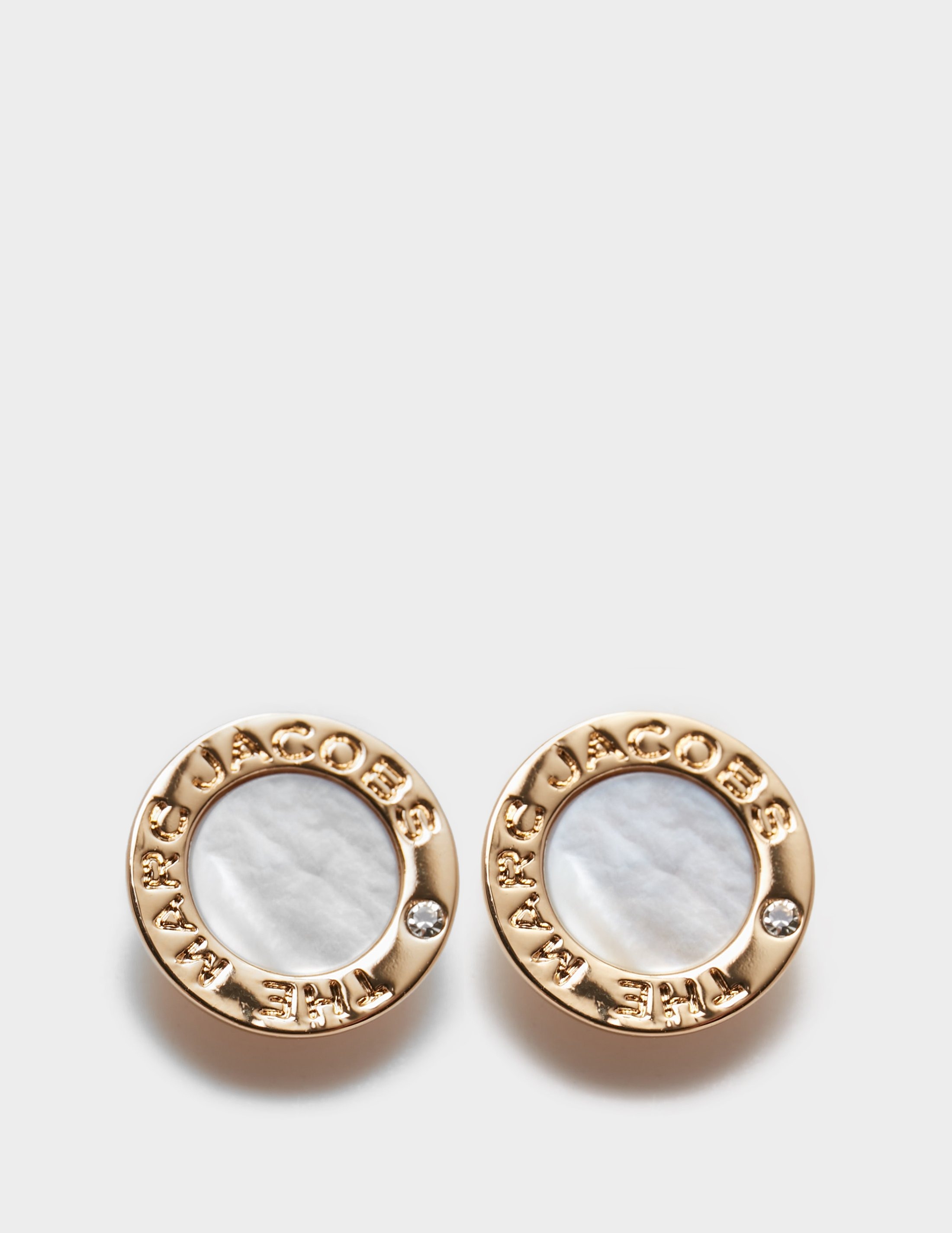 Orange Marc Jacobs Medallion Mother of Pearl Stud Earrings | Tessuti