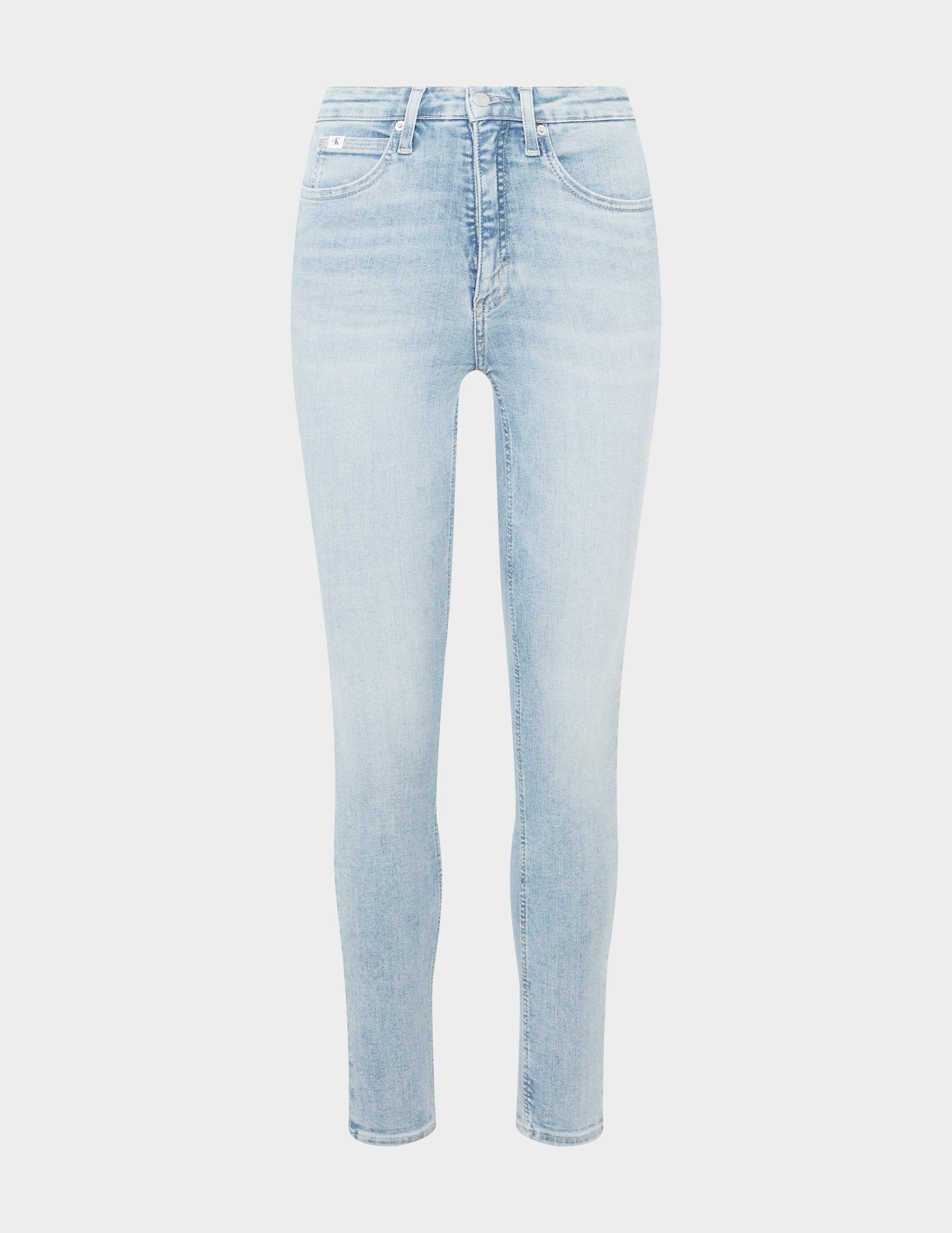 blue and white skinny jeans