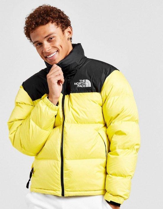 Keltainen The North Face Nuptse -takki