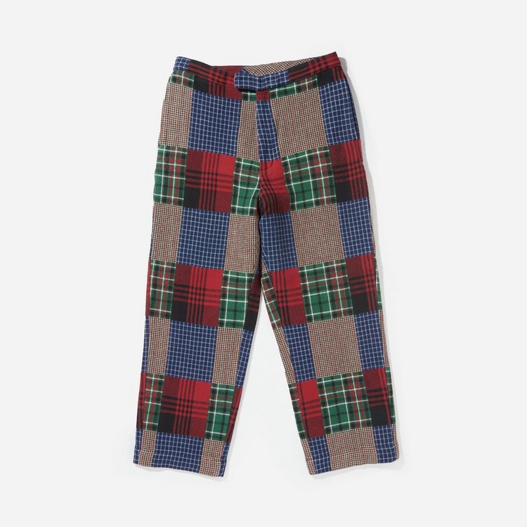 Drawstring Patchwork Wool Trousers