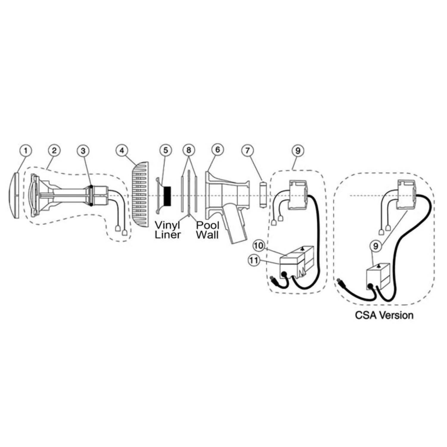 Pentair AquaLuminator / Quasar Above Ground Pool Light Parts