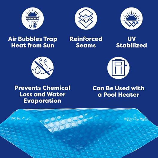 In The Swim  Standard Rectangle Blue Solar Pool Cover 8 Mil 3-Year Warranty