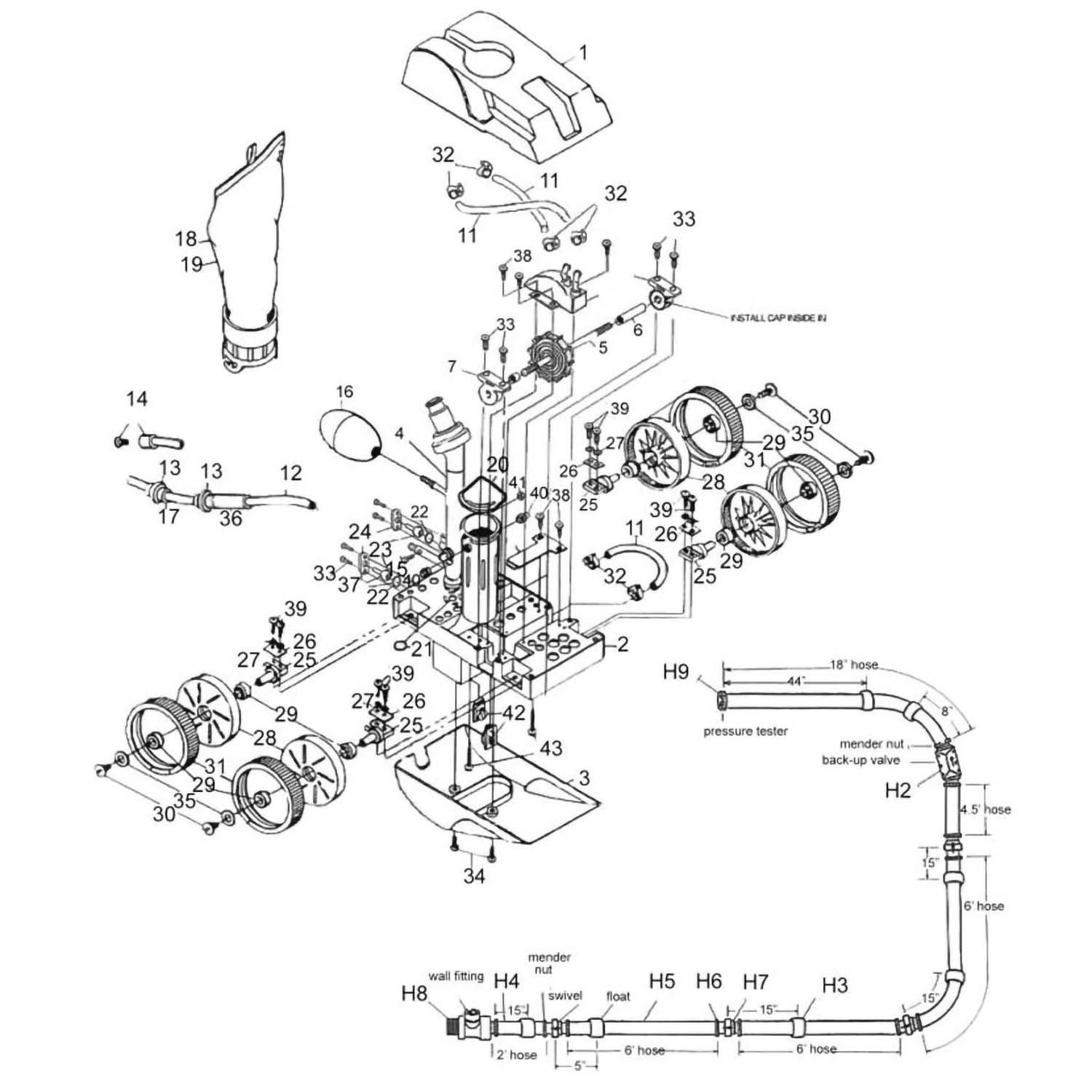 Pentair Legend II - LX2000 Pool Cleaner Parts