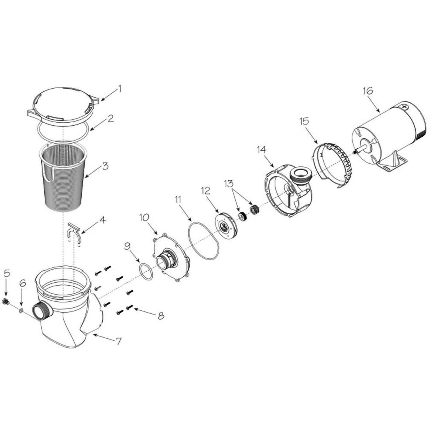 Waterway Supreme Hi-Flo Pool Pump Parts | Leslie's Pool Supplies