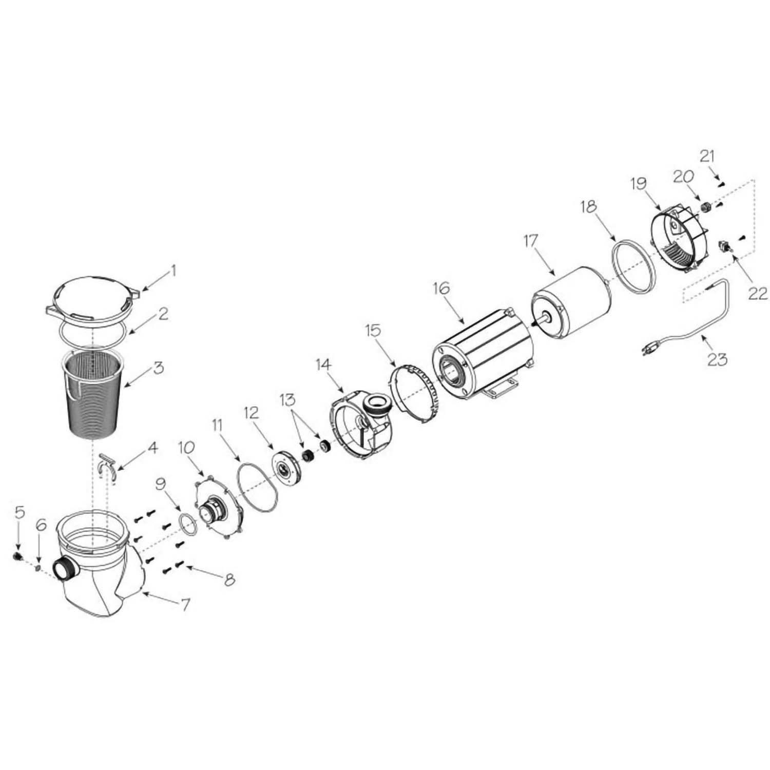 Waterway CSA Supreme Hi-Flo Pump Parts Breakdown