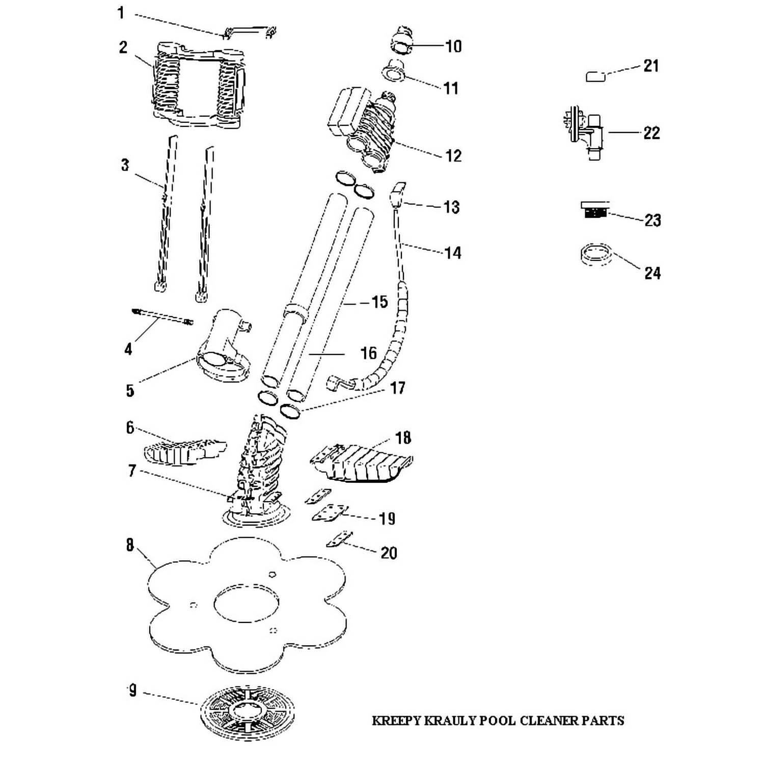 Pentair Kreepy Krauly Hoses  Accessories 1993  Earlier Part List