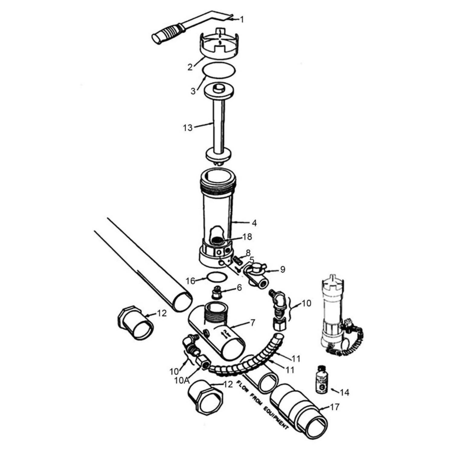 Pentair Rainbow Inline Automatic Chemical Feeder Model 322 Parts