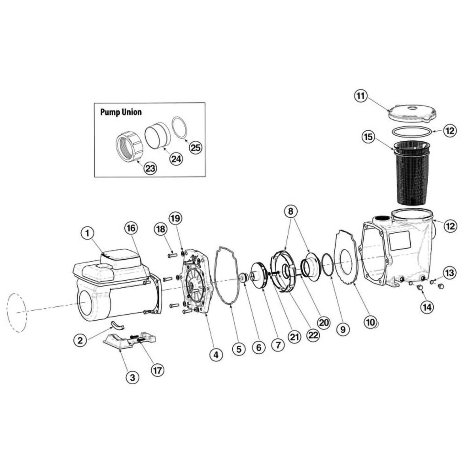 Waterway Econo-Flo VSA Variable Speed Pump Part List