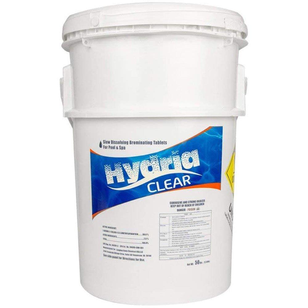 Hydria Clear  1 Inch Bromine Tablets  50 lb Bucket