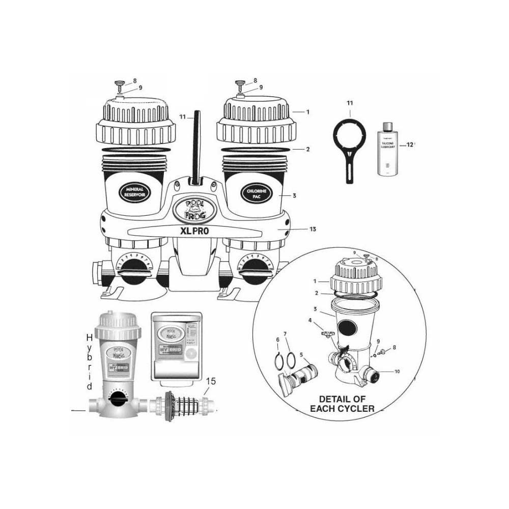 King Technology Pool Frog XL Pro & Mineral Hybrid Cycler Parts Breakdown