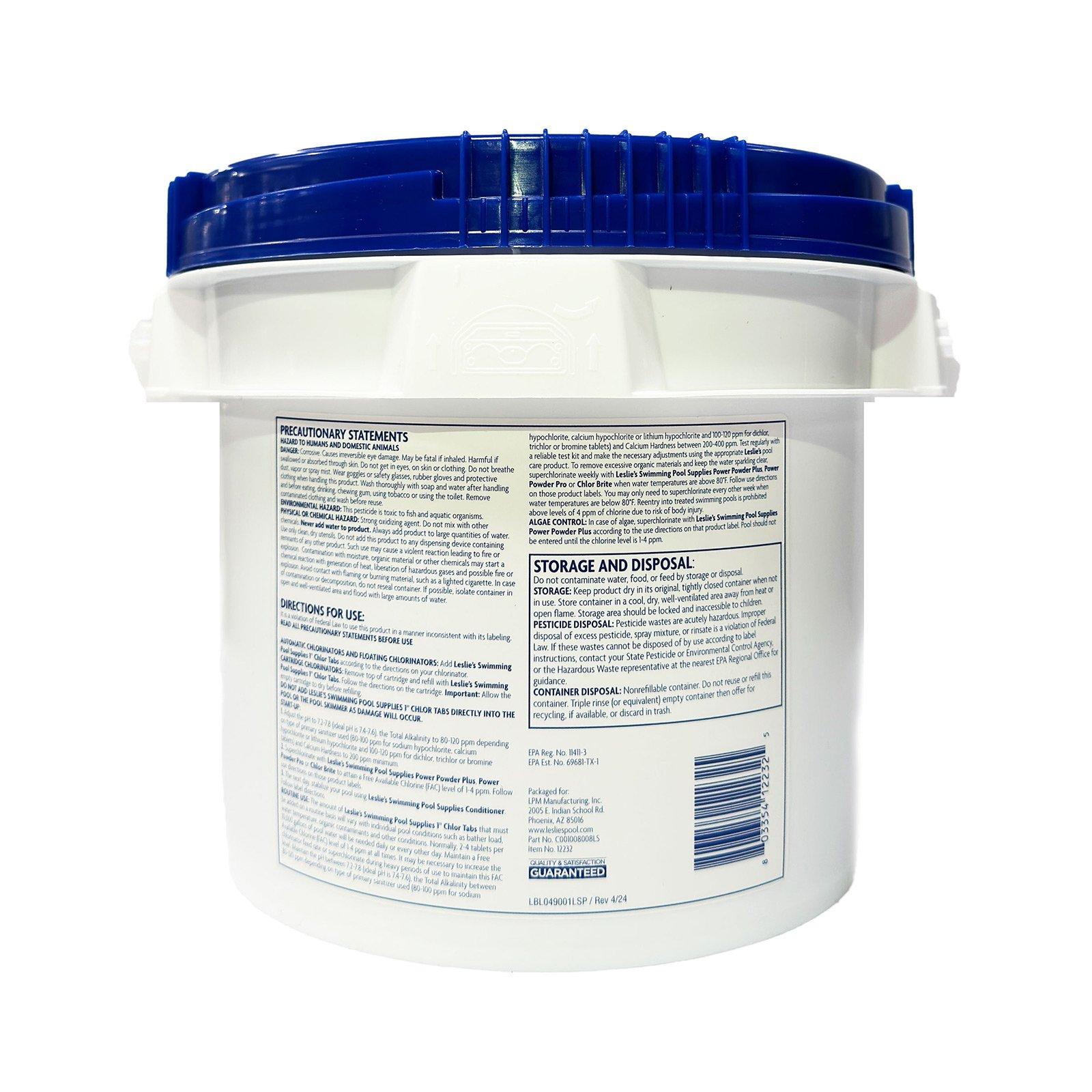 1 Inch Chlorine Tablets - 8 lbs Bucket
