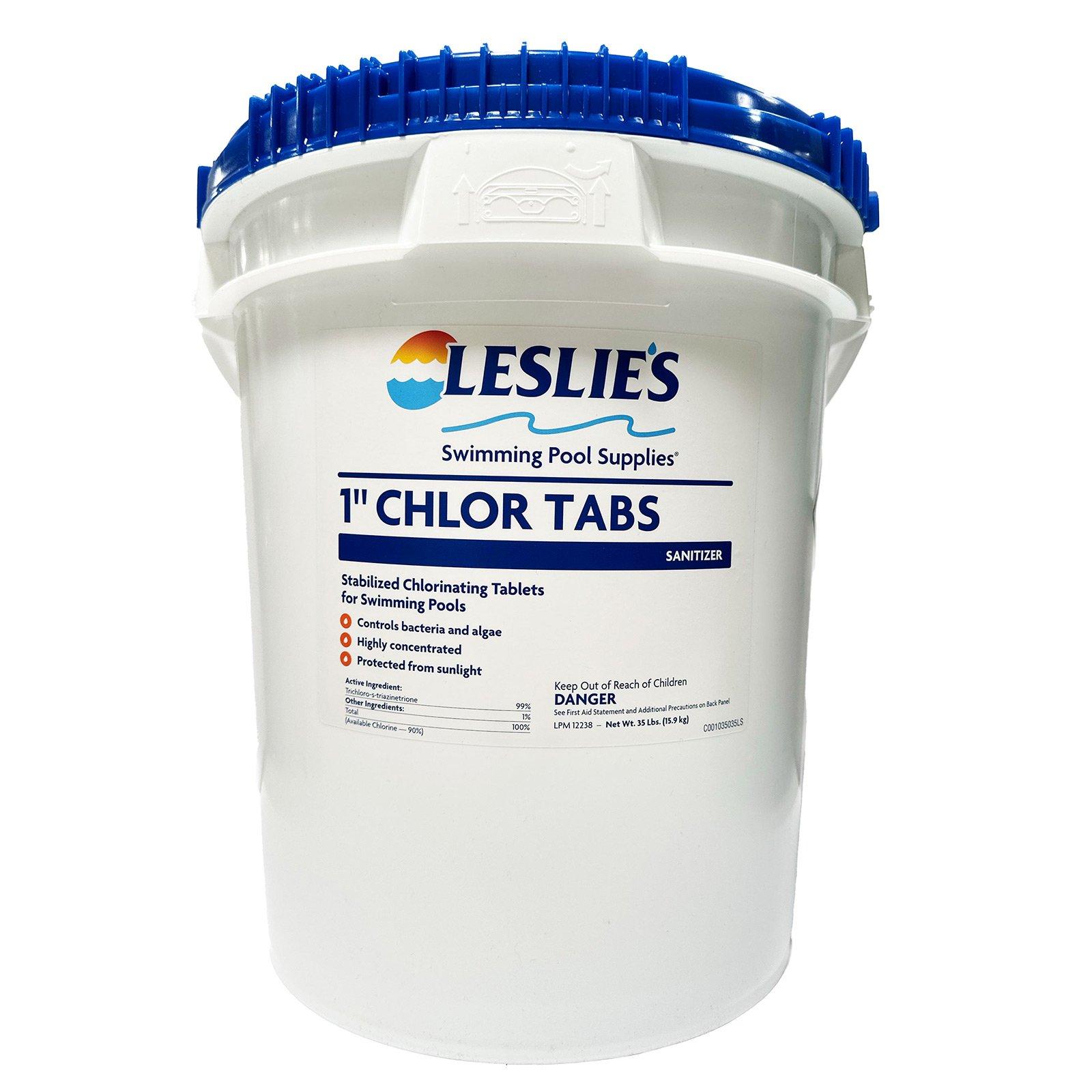 Leslie's  1 Inch Chlorine Pool Tabs  35 lbs Bucket