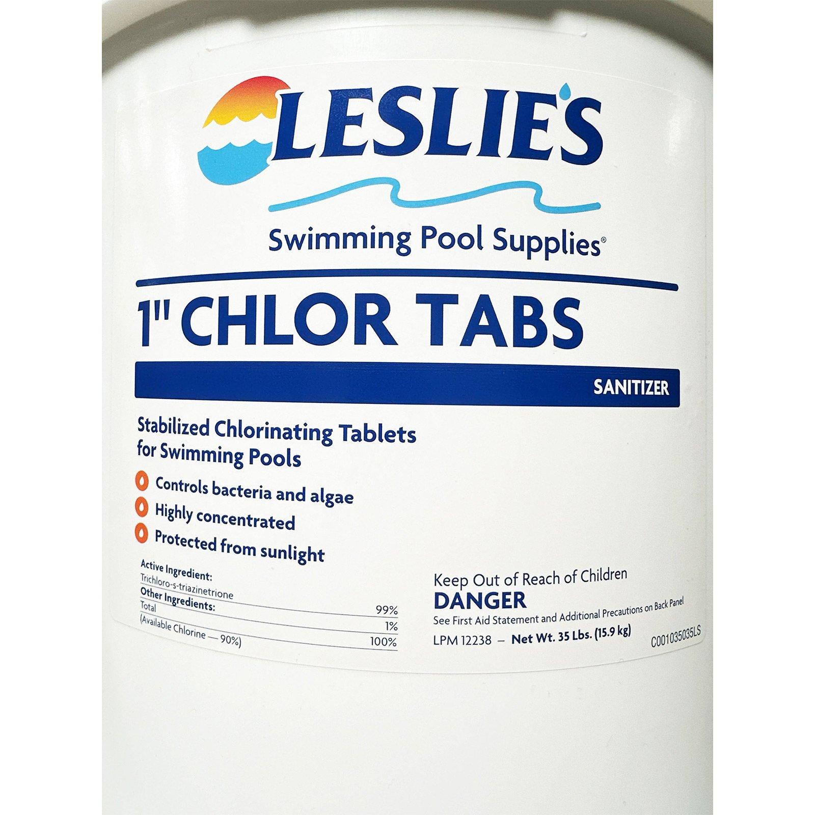 Leslie's  1 Inch Chlorine Pool Tabs  35 lbs Bucket