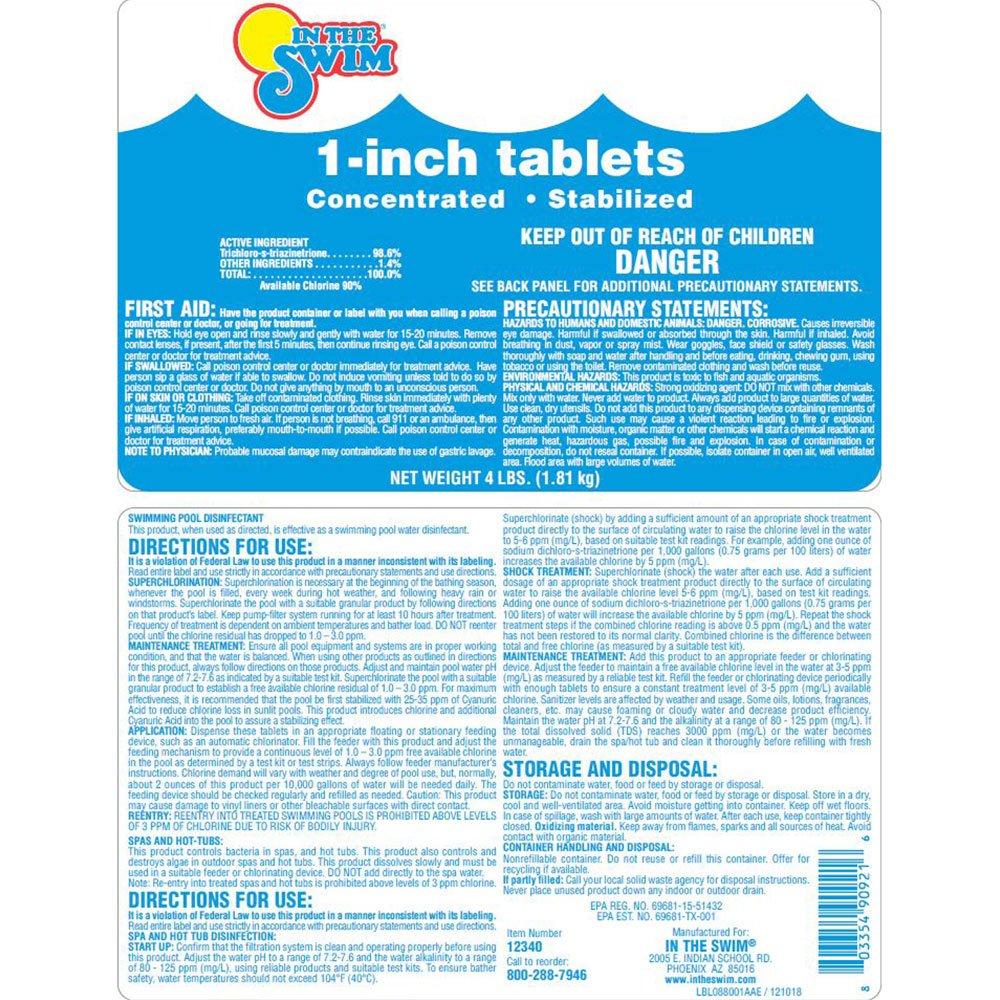 1 Inch Chlorine Tablets 4 lbs