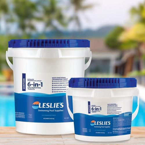 An image representative of the blog article titled Leslie's 6-in-1 Chlorine Tabs