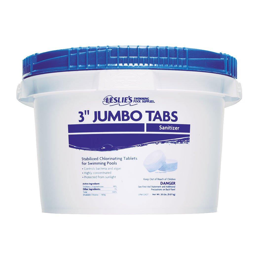 Leslie's 50 lb. 3 in. Jumbo Tabs Chlorine Bucket Leslie's Pool Supplies