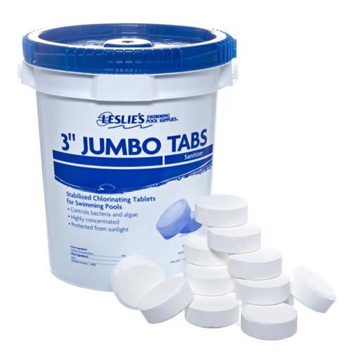 Leslie's 3 in. Jumbo Chlorine Tabs 35 lbs Bucket and Power Powder