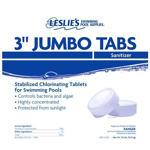 Leslie's 3 inch Jumbo Chlorine Pool Tabs 7 lbs Bucket Leslie's Pool