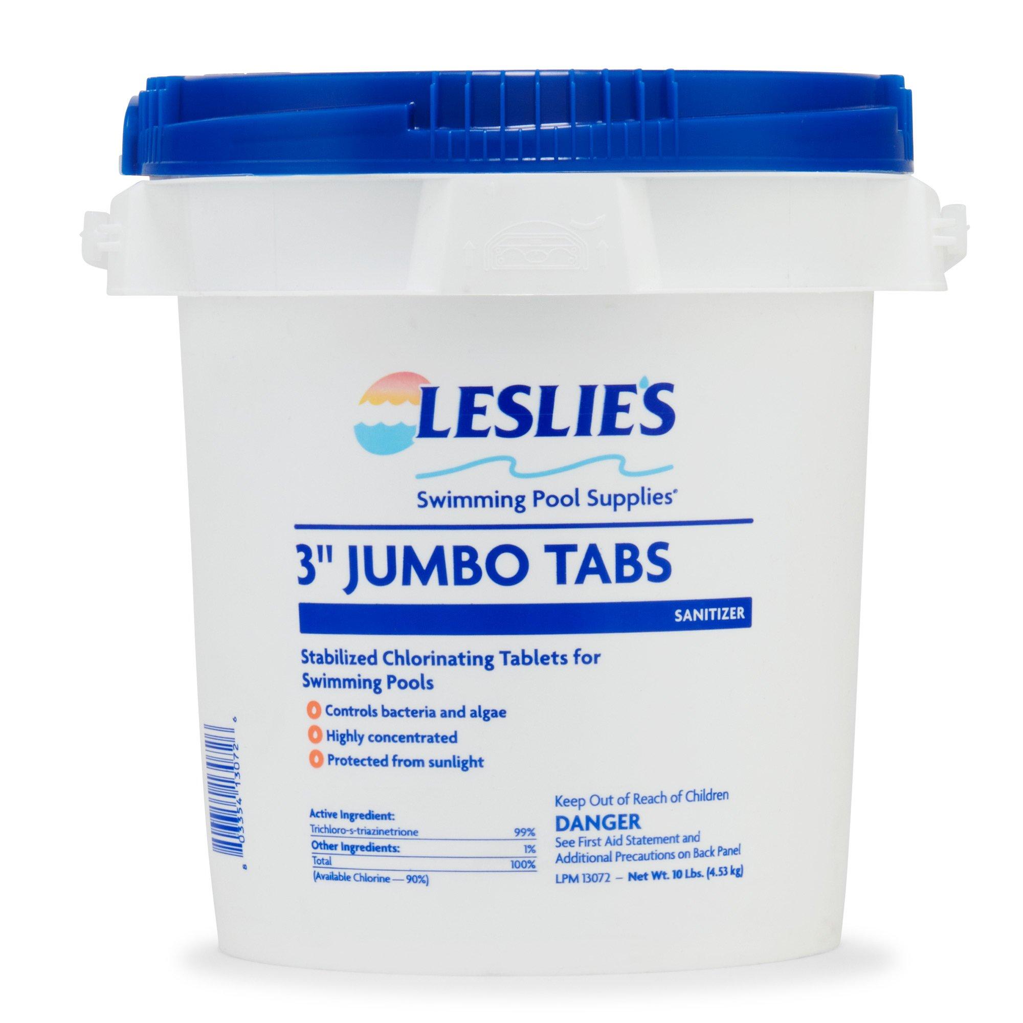 Leslie's 3 inch Jumbo Tabs 10 lb Stabilized Chlorine bucket product image