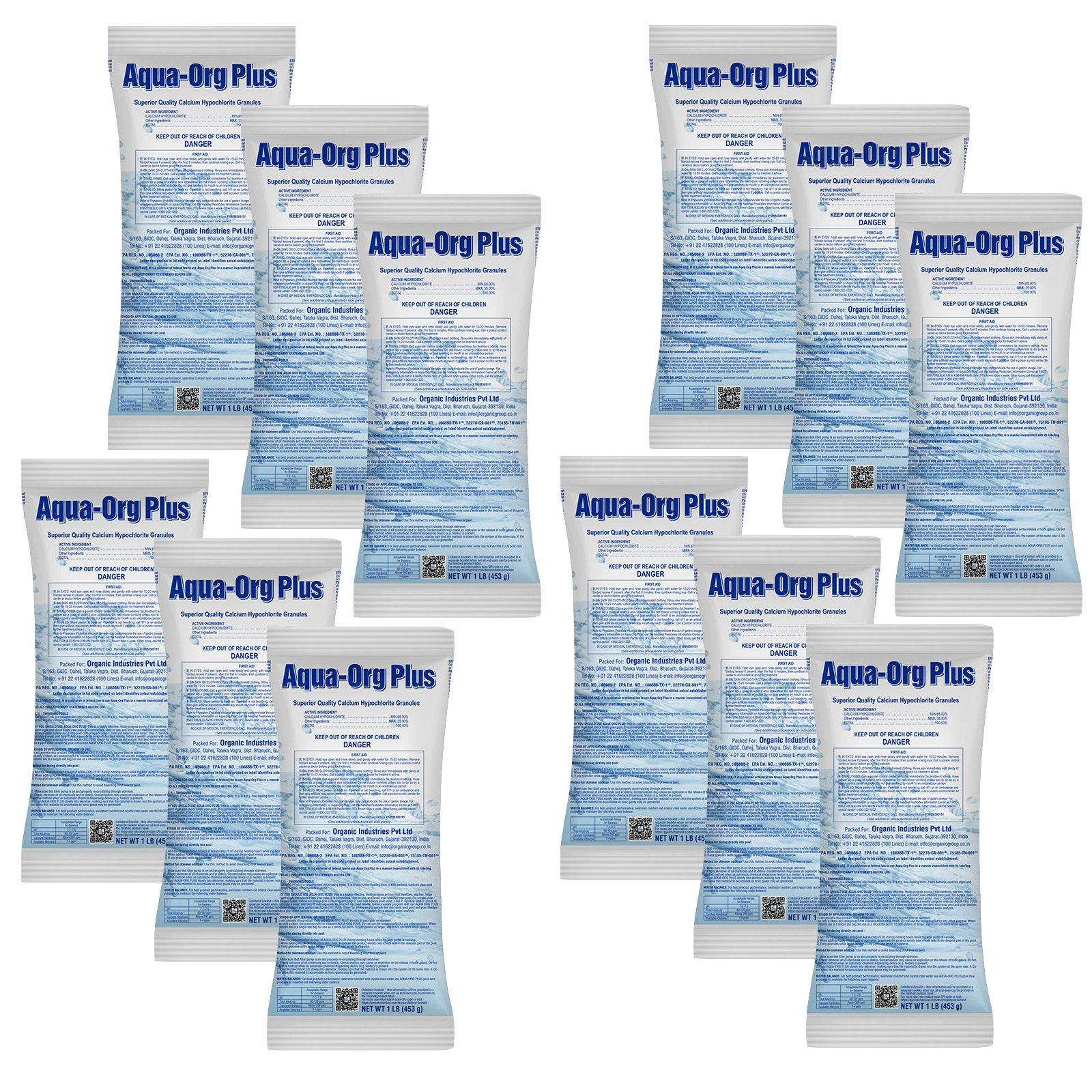 Aqua-Org Plus  12 x 1 lb Calcium Hypochlorite Pool Shock
