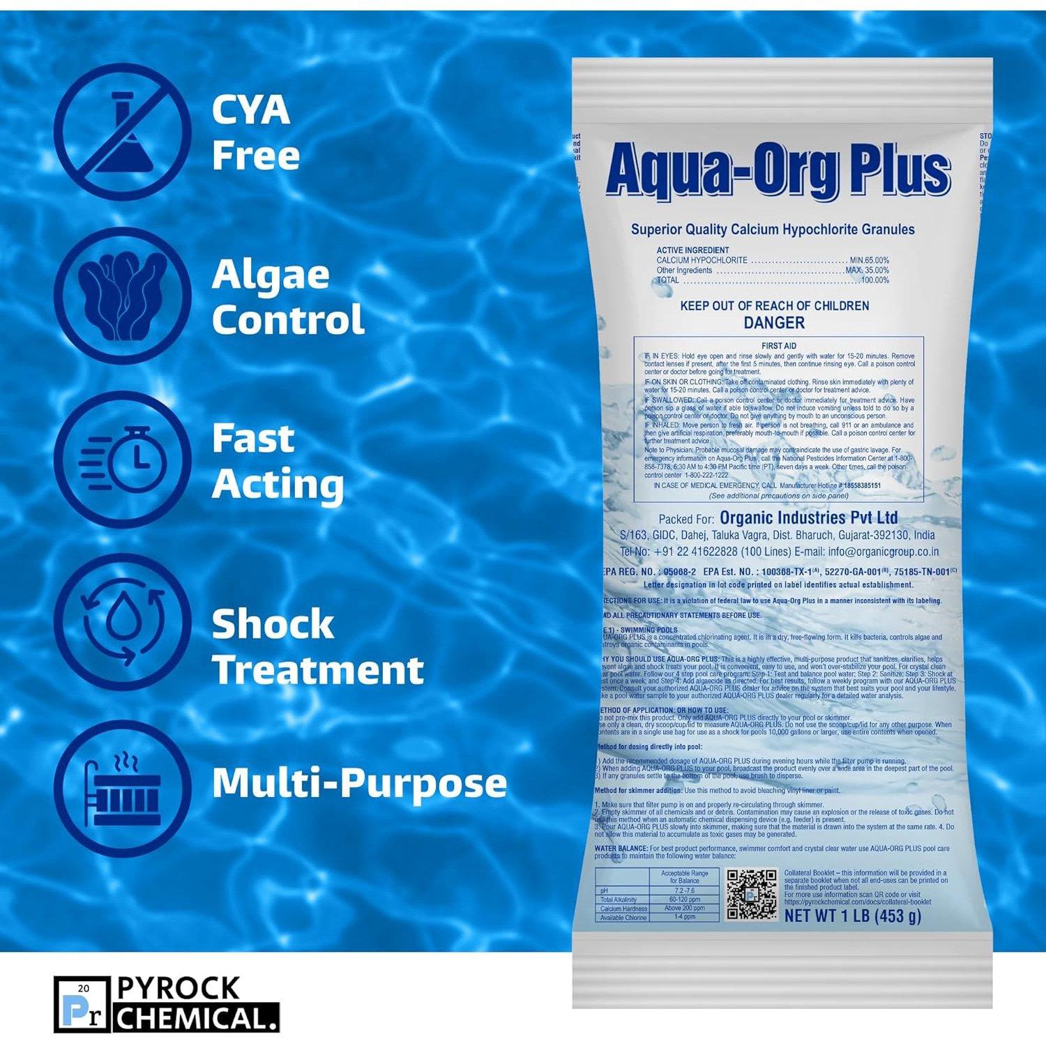 Aqua-Org Plus  12 x 1 lb Calcium Hypochlorite Pool Shock