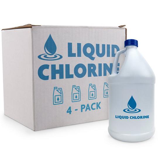 Liquid Chlorine 4 Pack Of 1 Gallon, Automatic Liquid Chlorinator For Above Ground Pool
